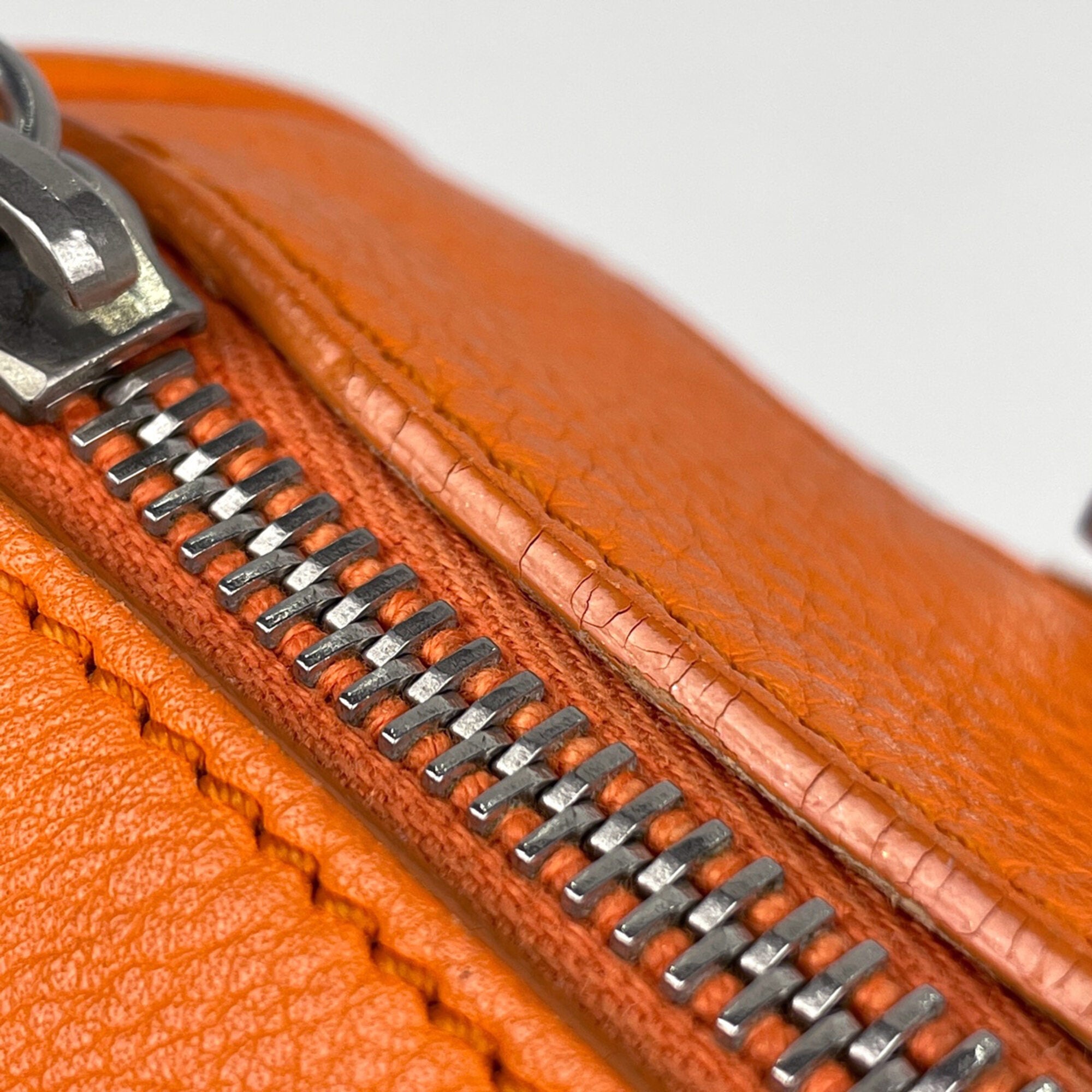 Christian Dior Beige Orange Canvas Leather Handbag (Pre-Owned)