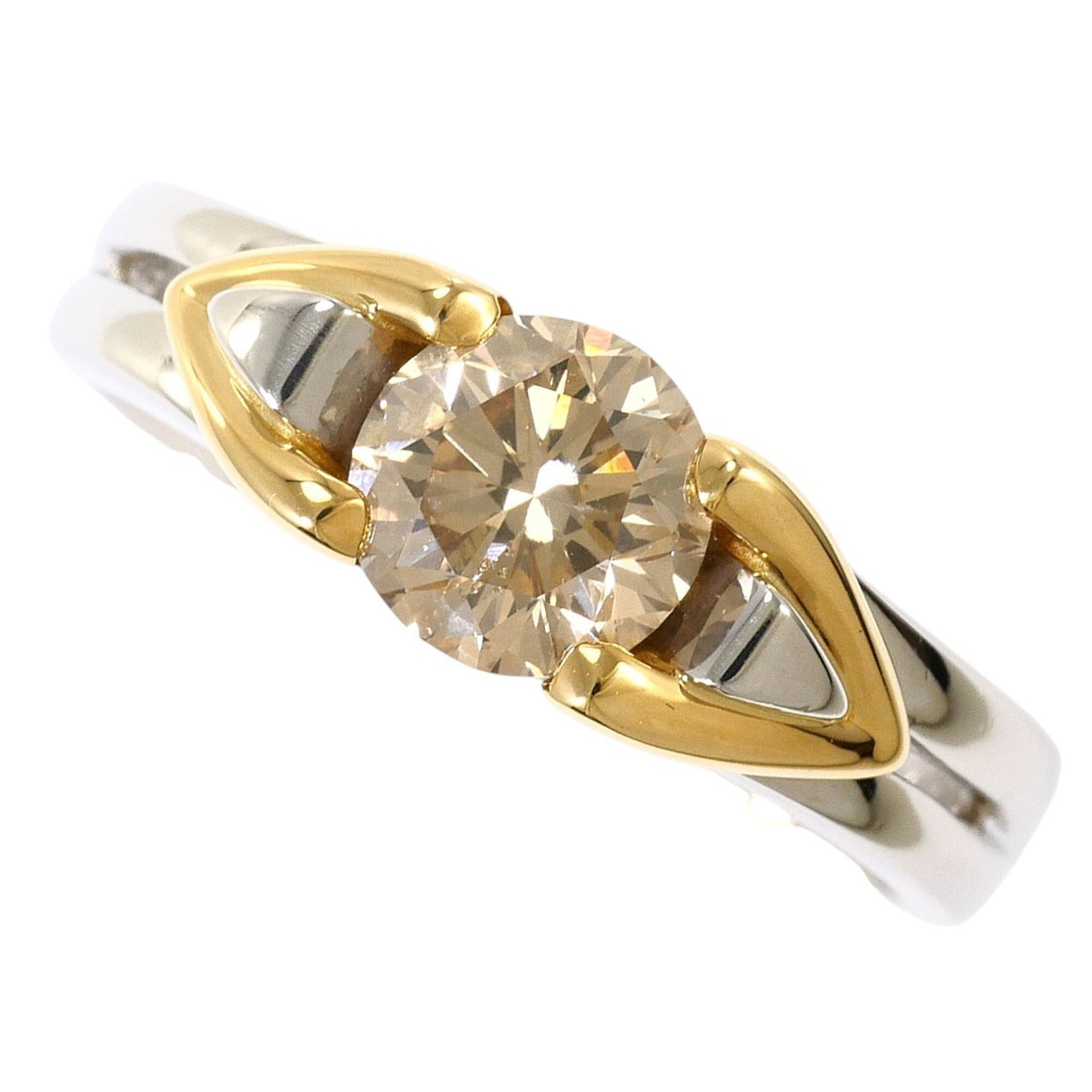 Unbranded Brown Platinum Yellow Gold Yellow Gold (18K) Platinum 900 Band Ring (Pre-Owned)