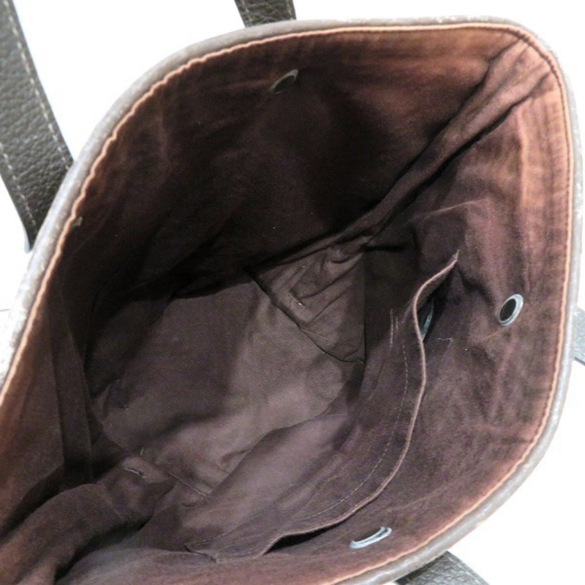 Hermes Brown Leather Nylon Handbag (Pre-Owned)