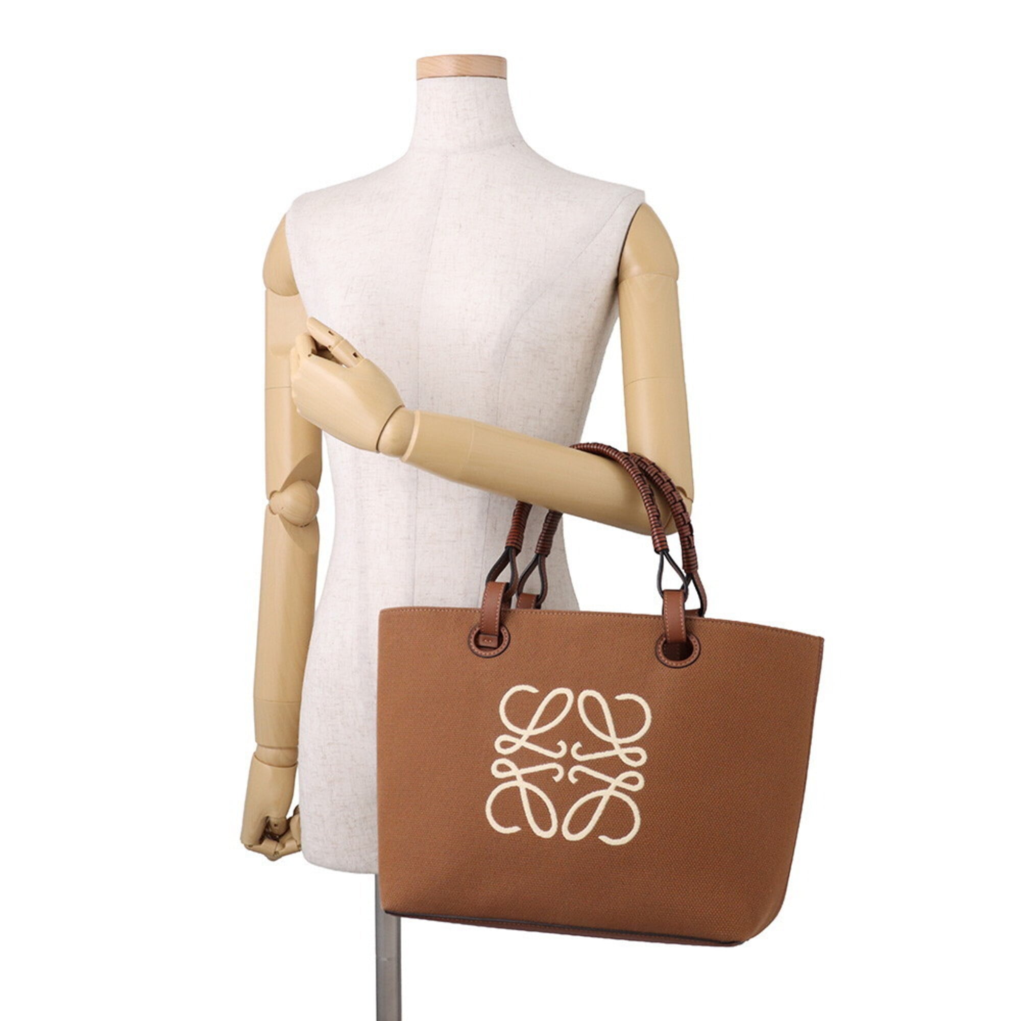 Loewe Jacquard Leather Handbag Shoulder Bag Tote Bag (Pre-Owned)