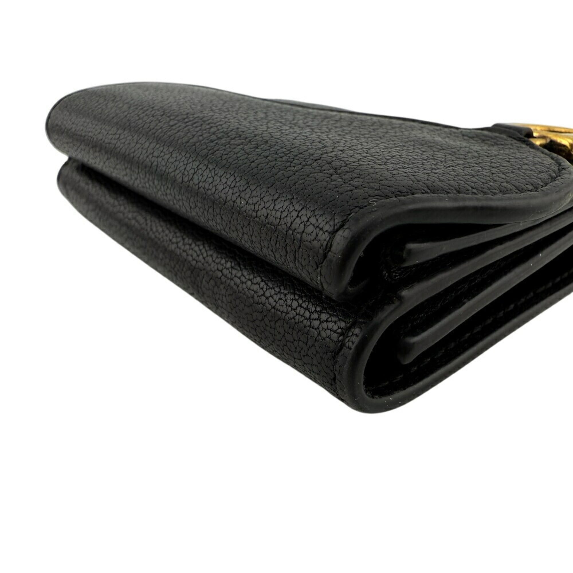 Christian Dior Black Leather Wallet (Tri-Fold) (Pre-Owned)