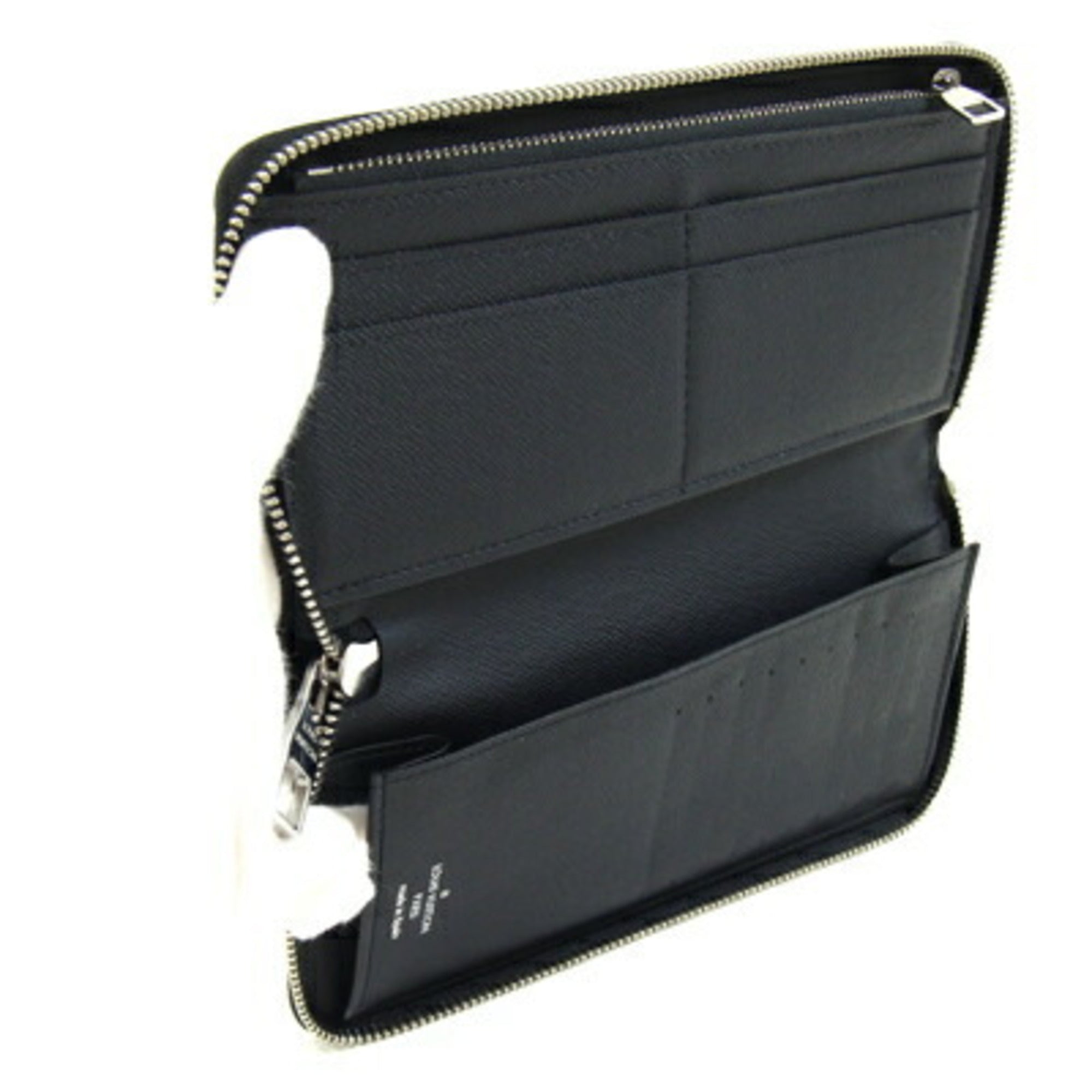 Louis Vuitton Black Noir Taiga Leather Leather Long Wallet (Bi-Fold) (Pre-Owned)