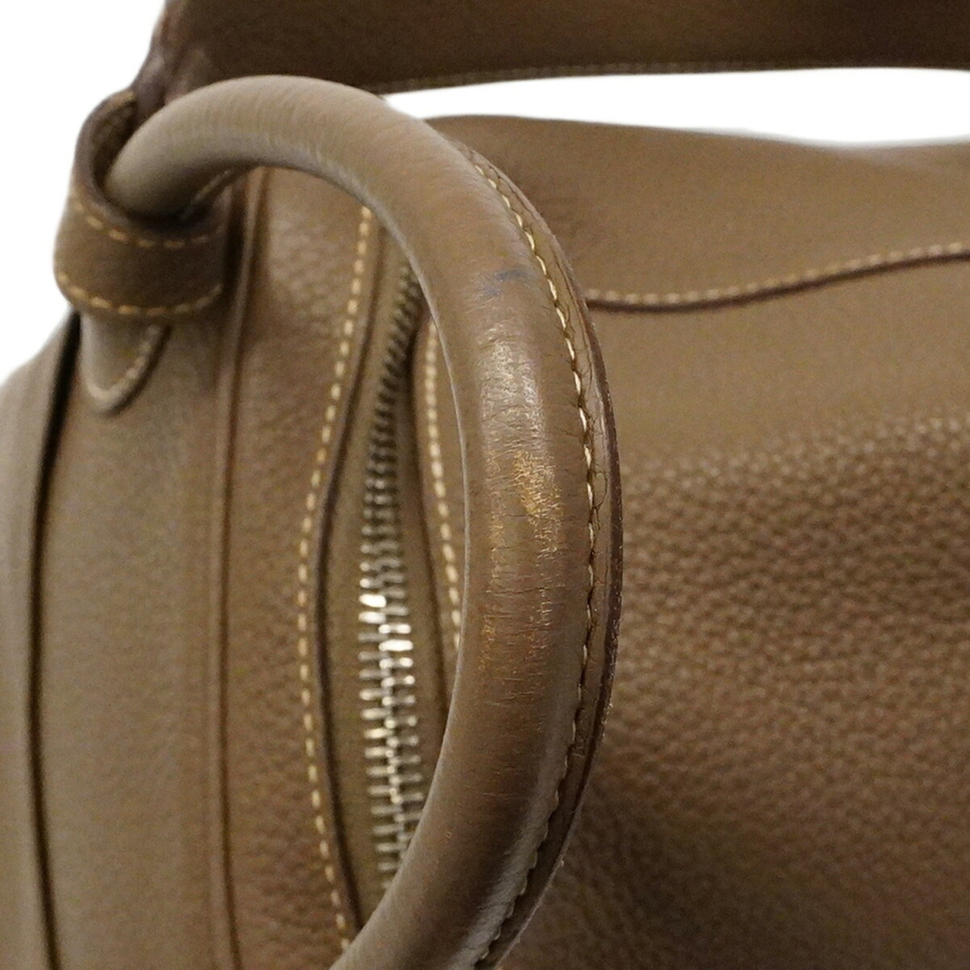 Hermes Gray Taurillon Clemence Leather Handbag (Pre-Owned)