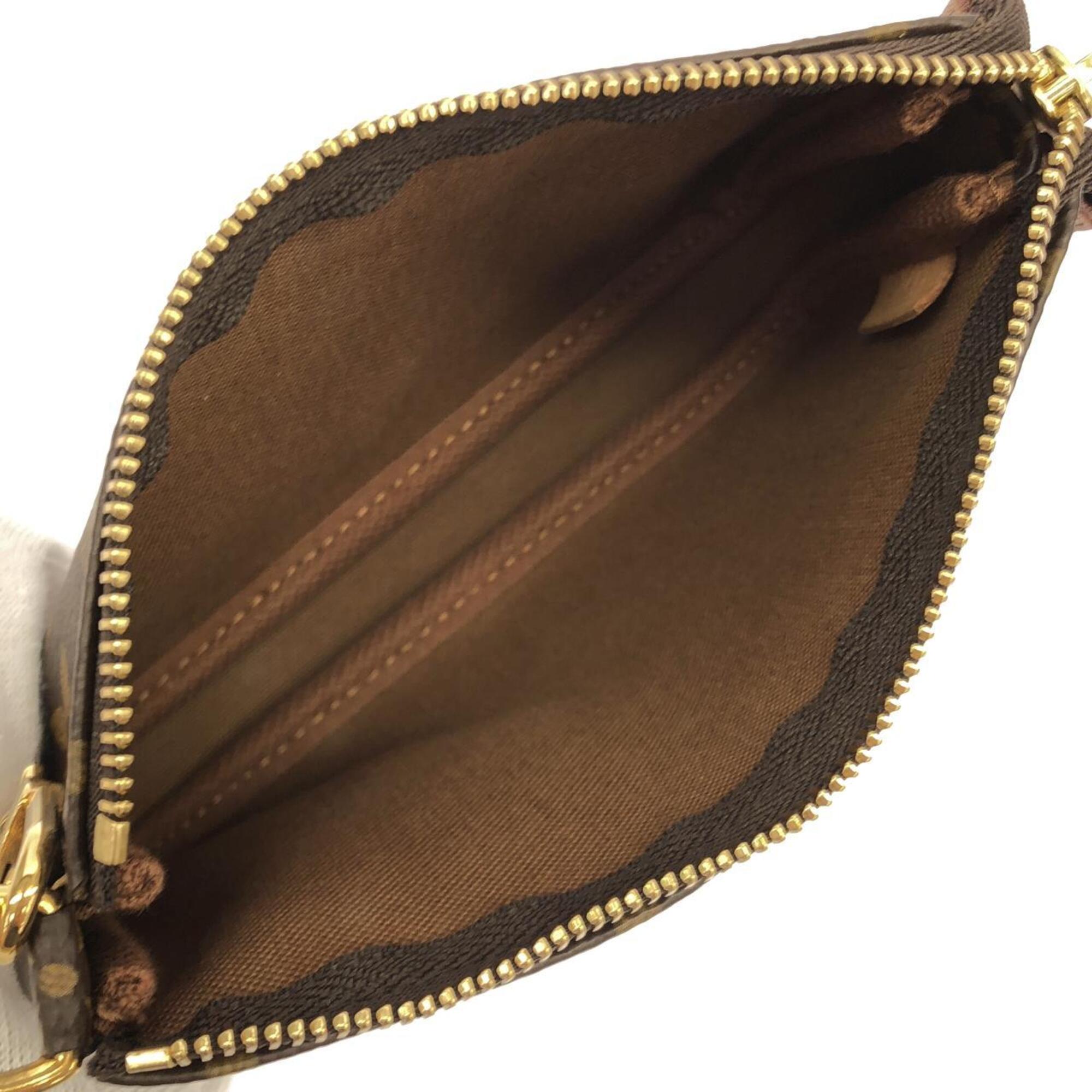 Louis Vuitton Marron Coated Canvas Pochette Pouch (Pre-Owned)