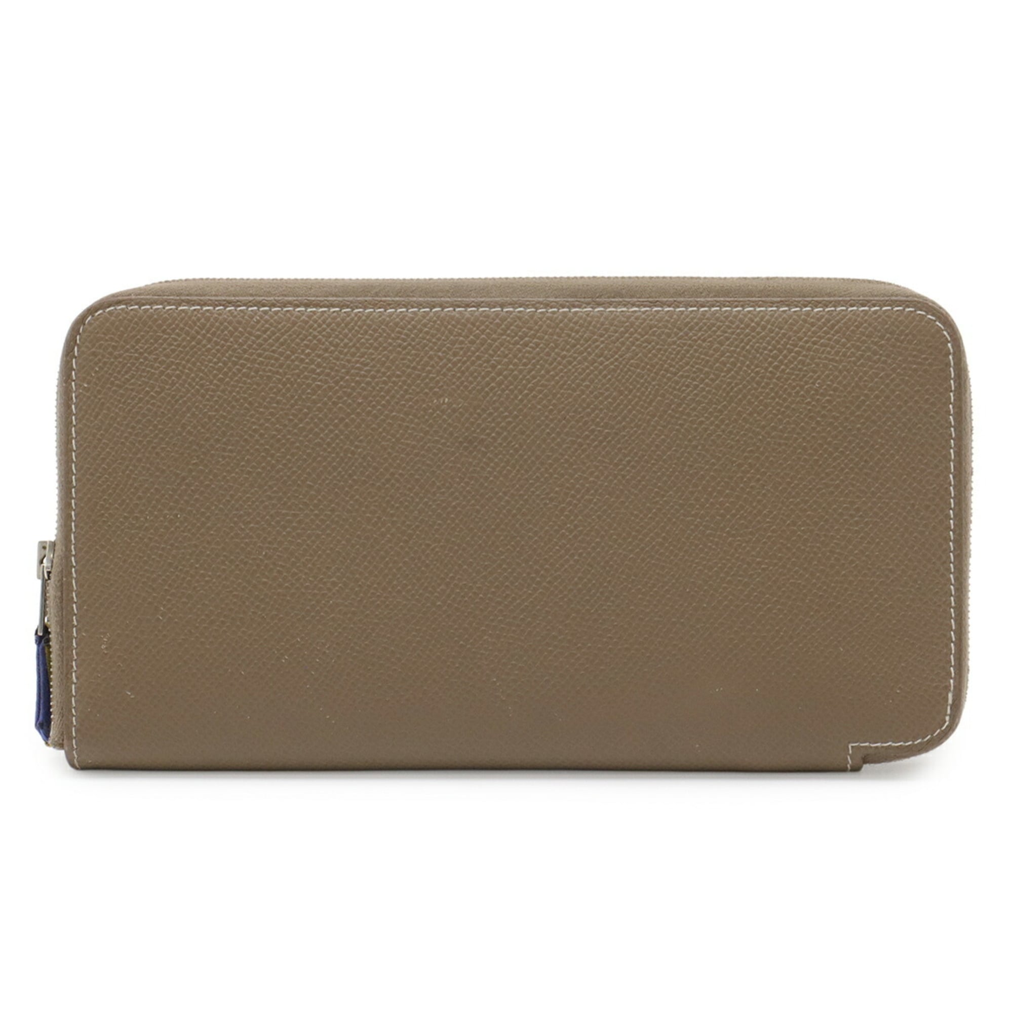 Hermes Etoupe Gray Epsom Leather Silk Long Wallet (Bi-Fold) (Pre-Owned)