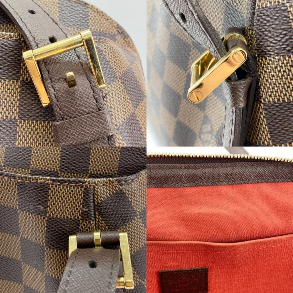 Louis Vuitton Beige Brown Damier Canvas Shoulder Bag (Pre-Owned)