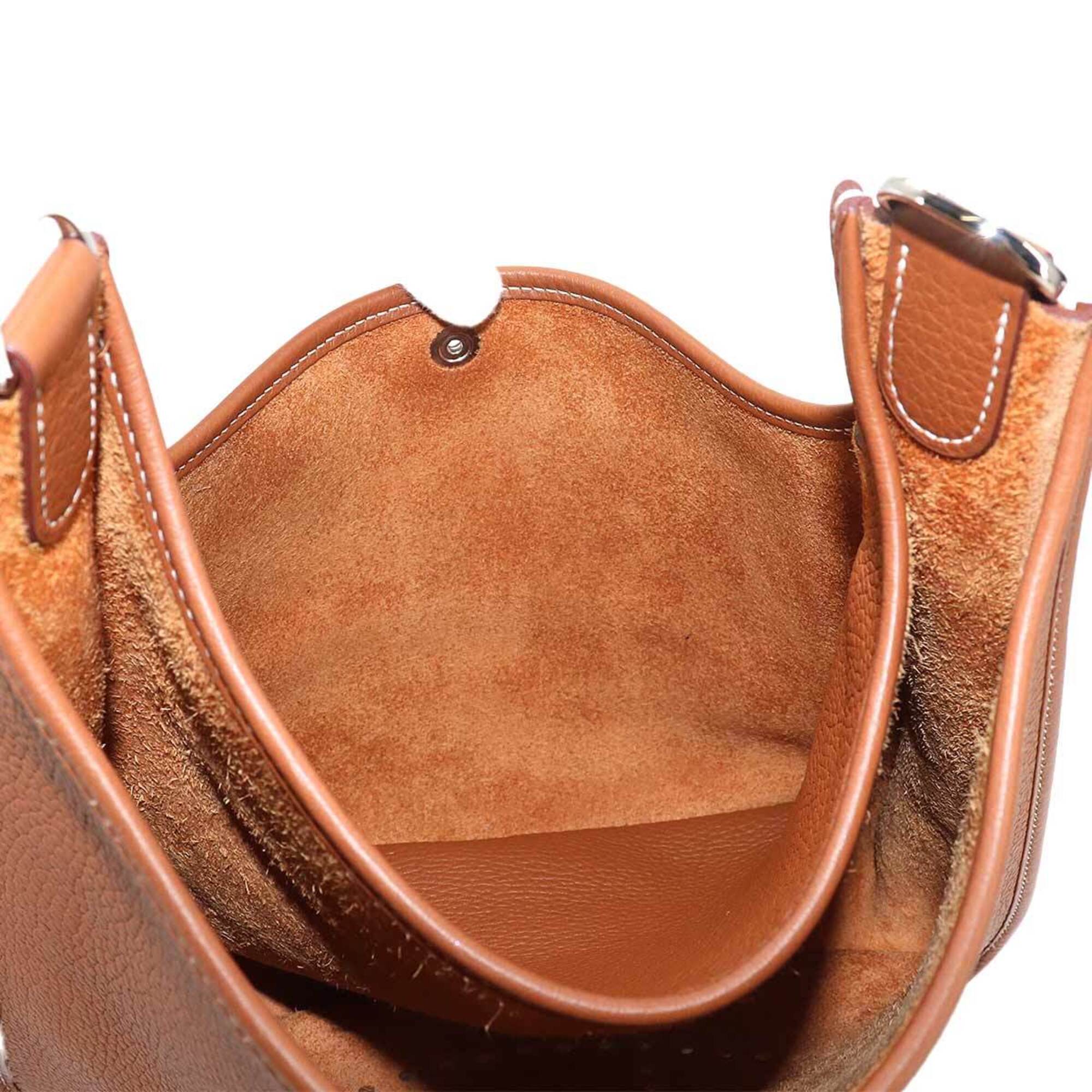Hermes Evelyne Gold Taurillon Clemence Leather Handbag Shoulder Bag (Pre-Owned)