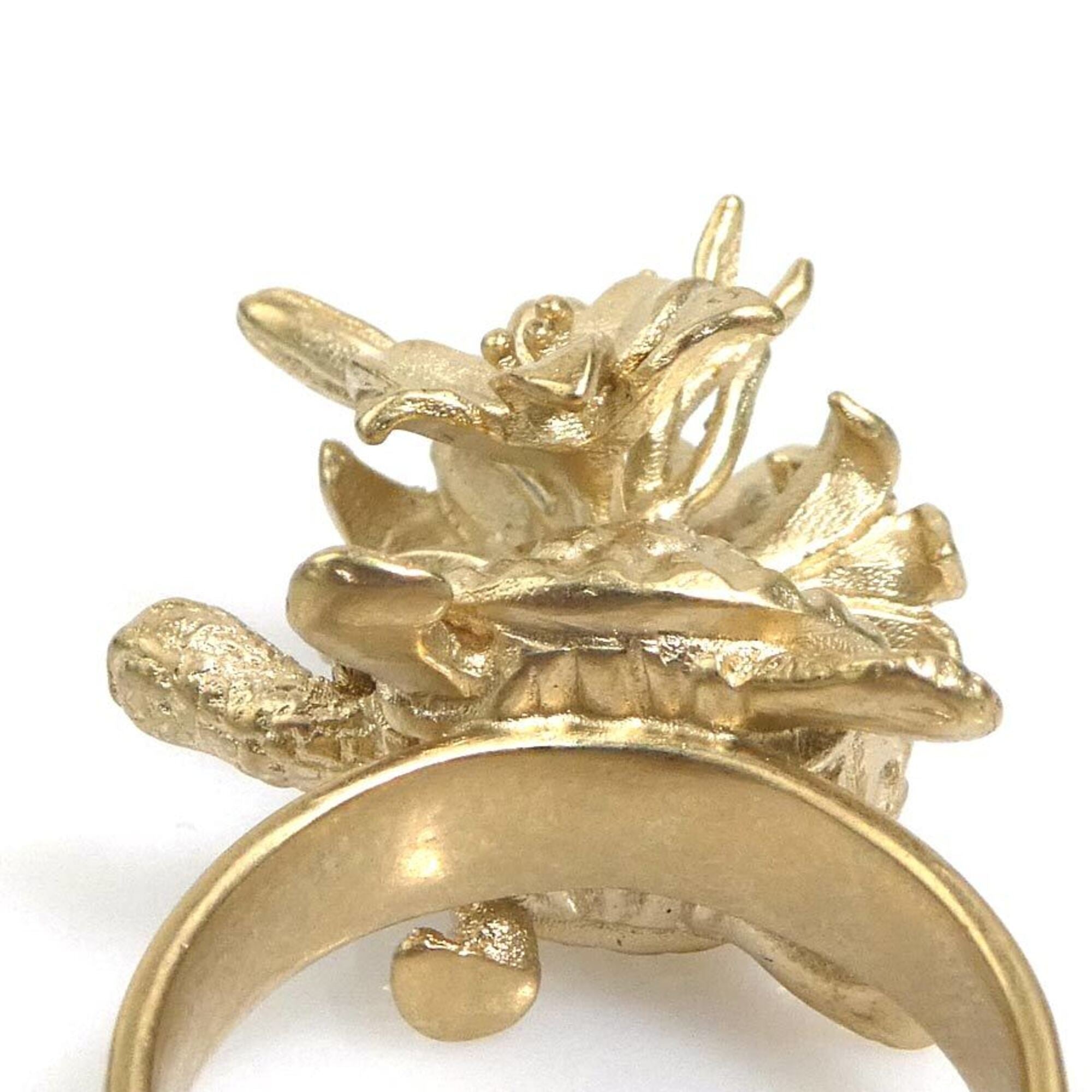 Christian Dior Gold Metal Band Ring (Pre-Owned)