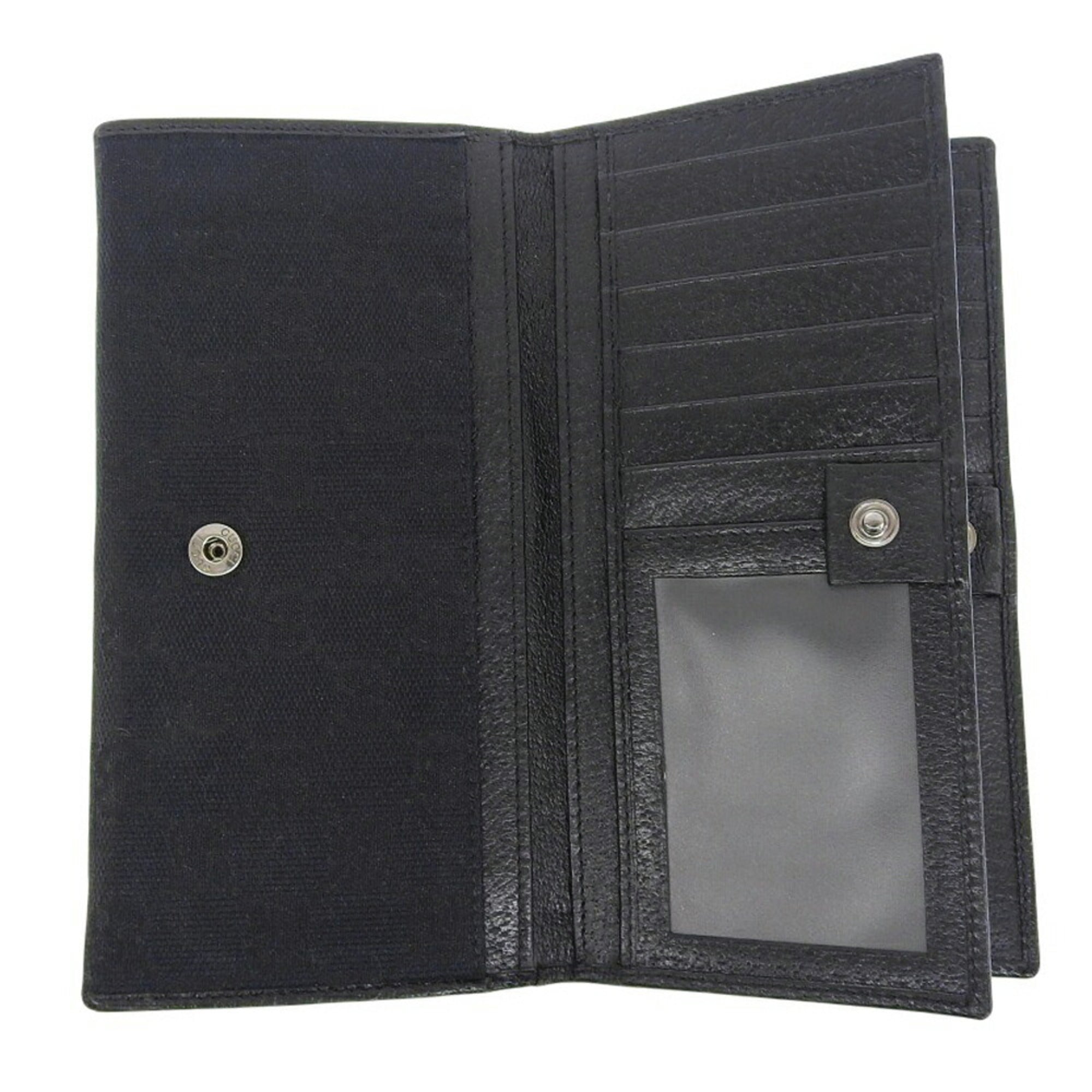 Gucci Black Gg Canvas Long Wallet (Bi-Fold) (Pre-Owned)
