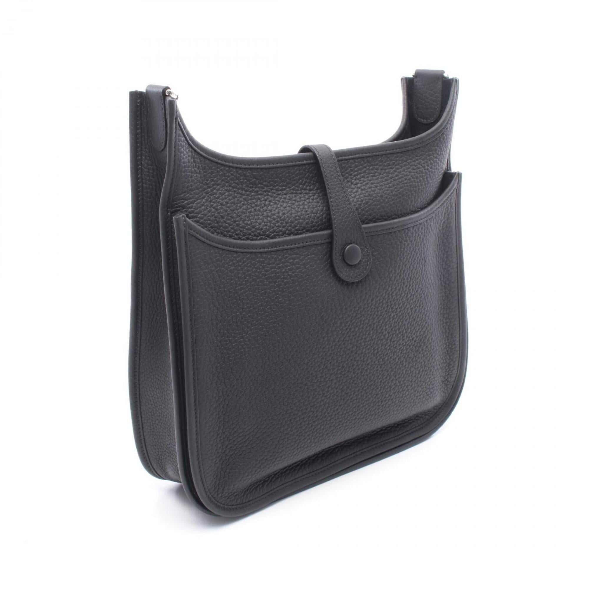 Hermes Black Taurillon Clemence Leather Handbag Shoulder Bag (Pre-Owned)