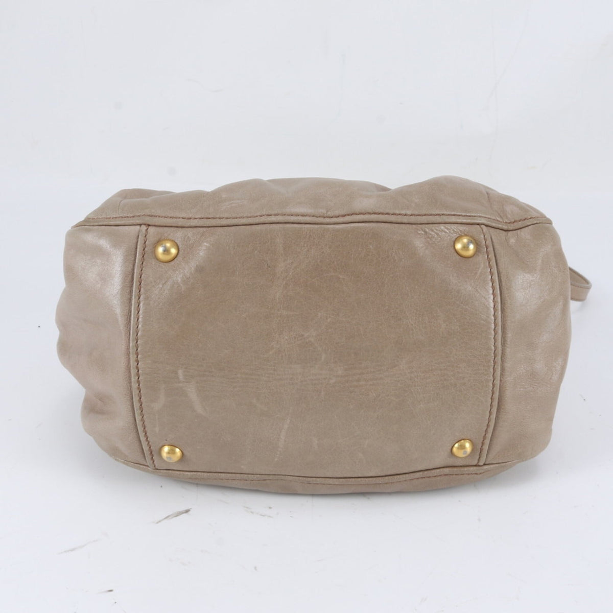 Miu Miu Beige Leather Crossbody Bag Handbag Shoulder Bag Tote Bag (Pre-Owned)