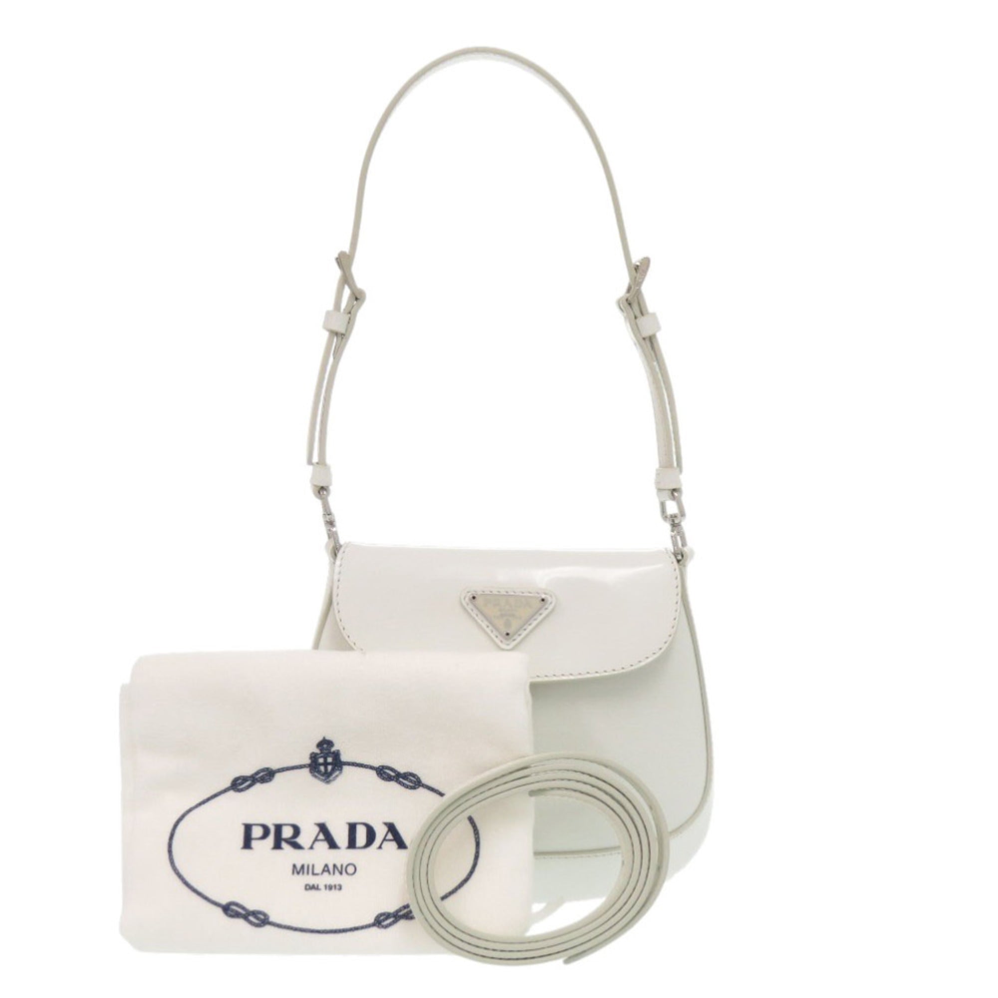 Prada White Leather Shoulder Bag (Pre-Owned)