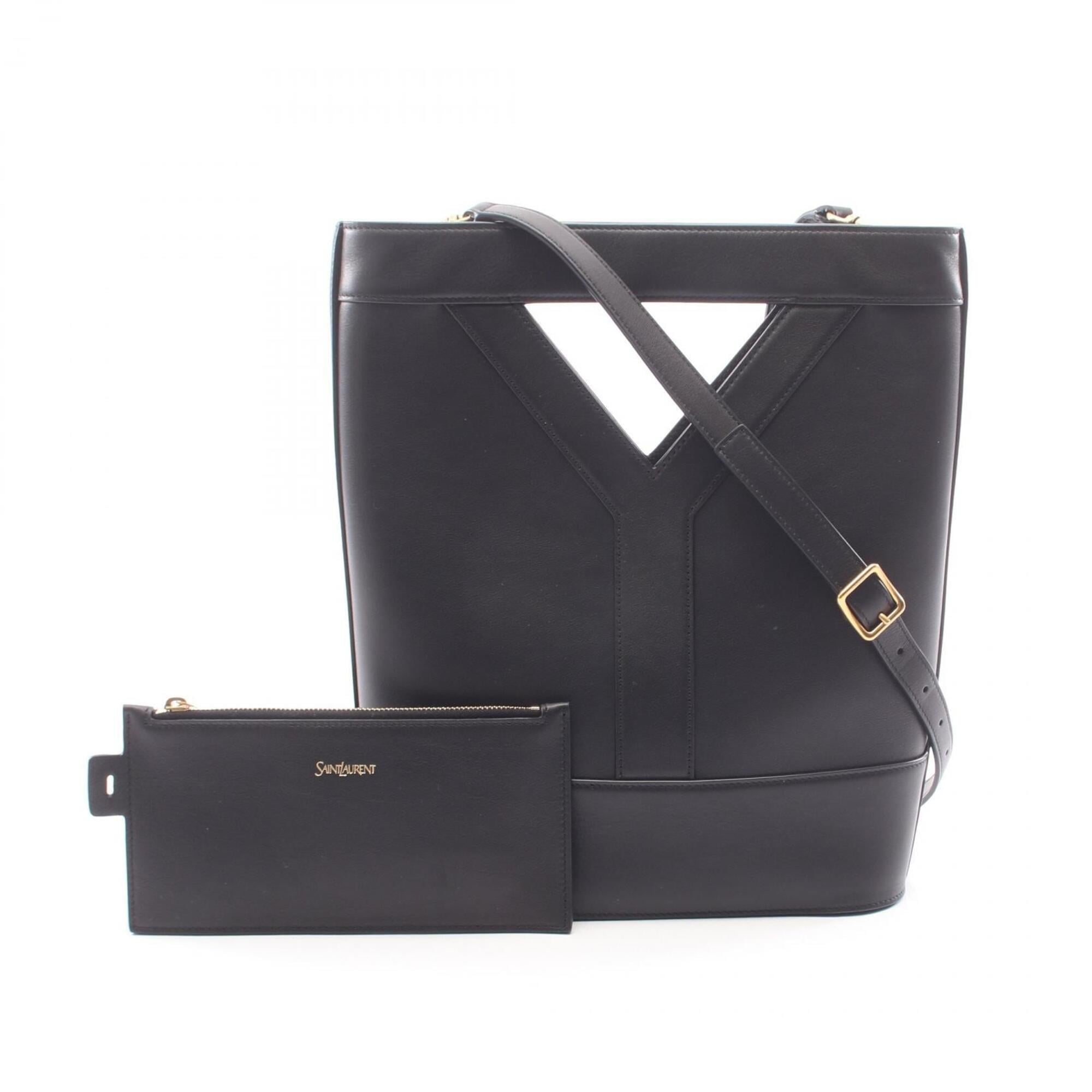 Saint Laurent Black Leather Handbag Pouch (Pre-Owned)