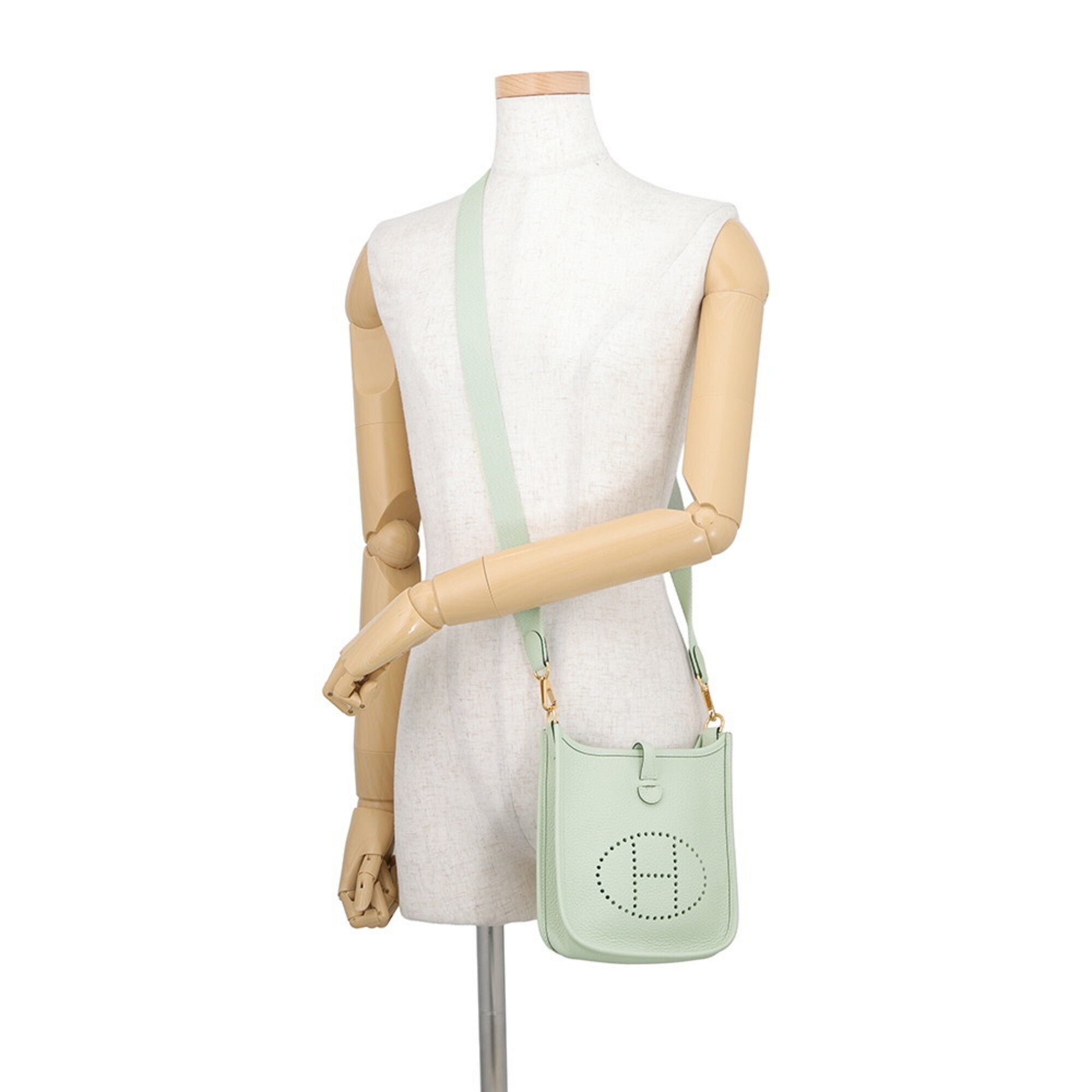 Hermes Evelyne Gold Taurillon Clemence Leather Handbag Shoulder Bag (Pre-Owned)
