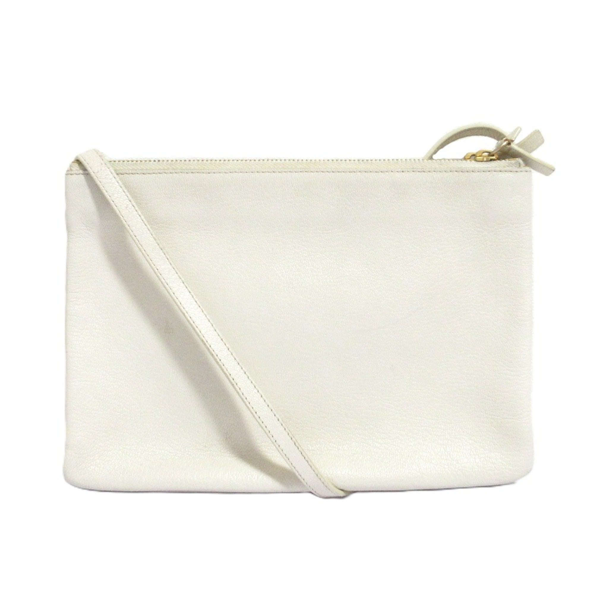 Celine Off-White White Leather Shoulder Bag (Pre-Owned)