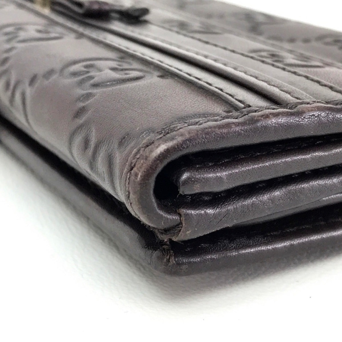 Gucci Dark Brown Leather Wallet (Tri-Fold) (Pre-Owned)