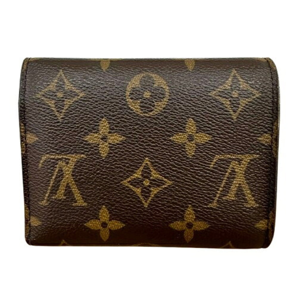 Louis Vuitton Monogram Brown Leather Wallet (Tri-Fold) (Pre-Owned)