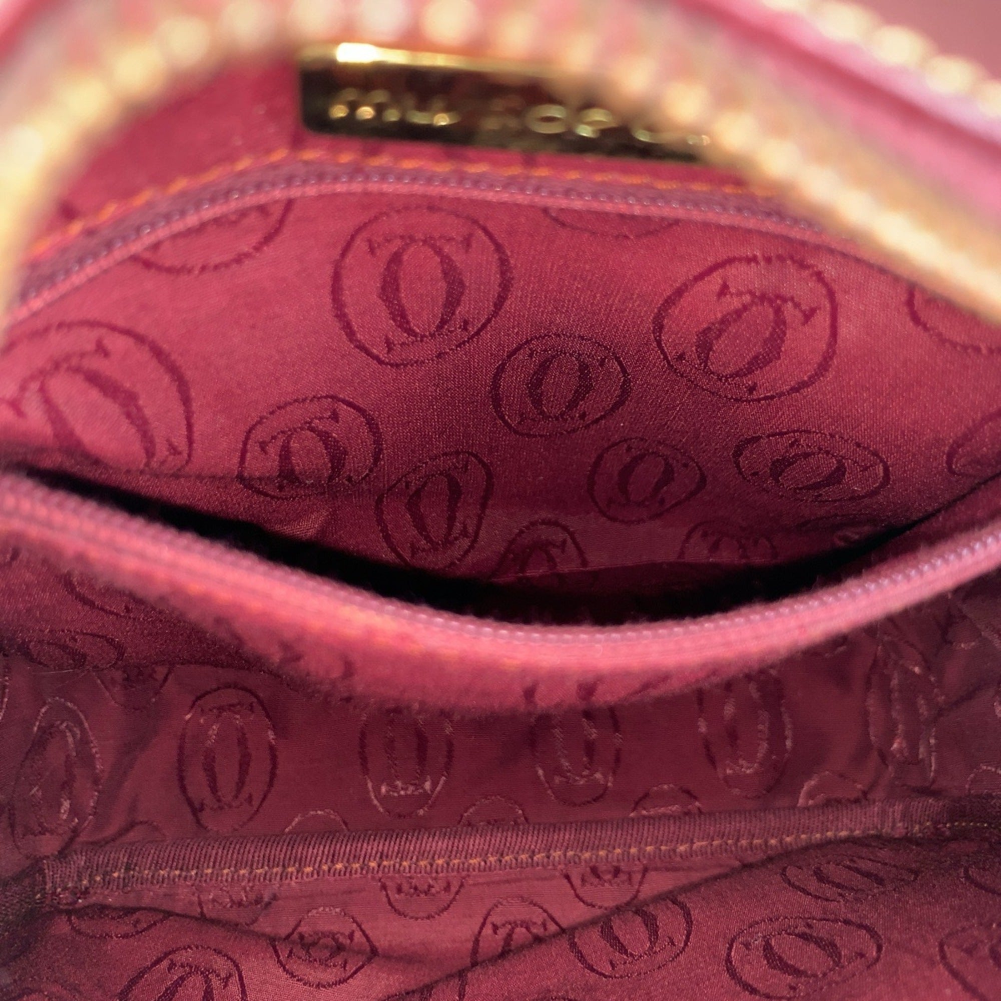 Cartier Bordeaux Leather Pochette Shoulder Bag (Pre-Owned)
