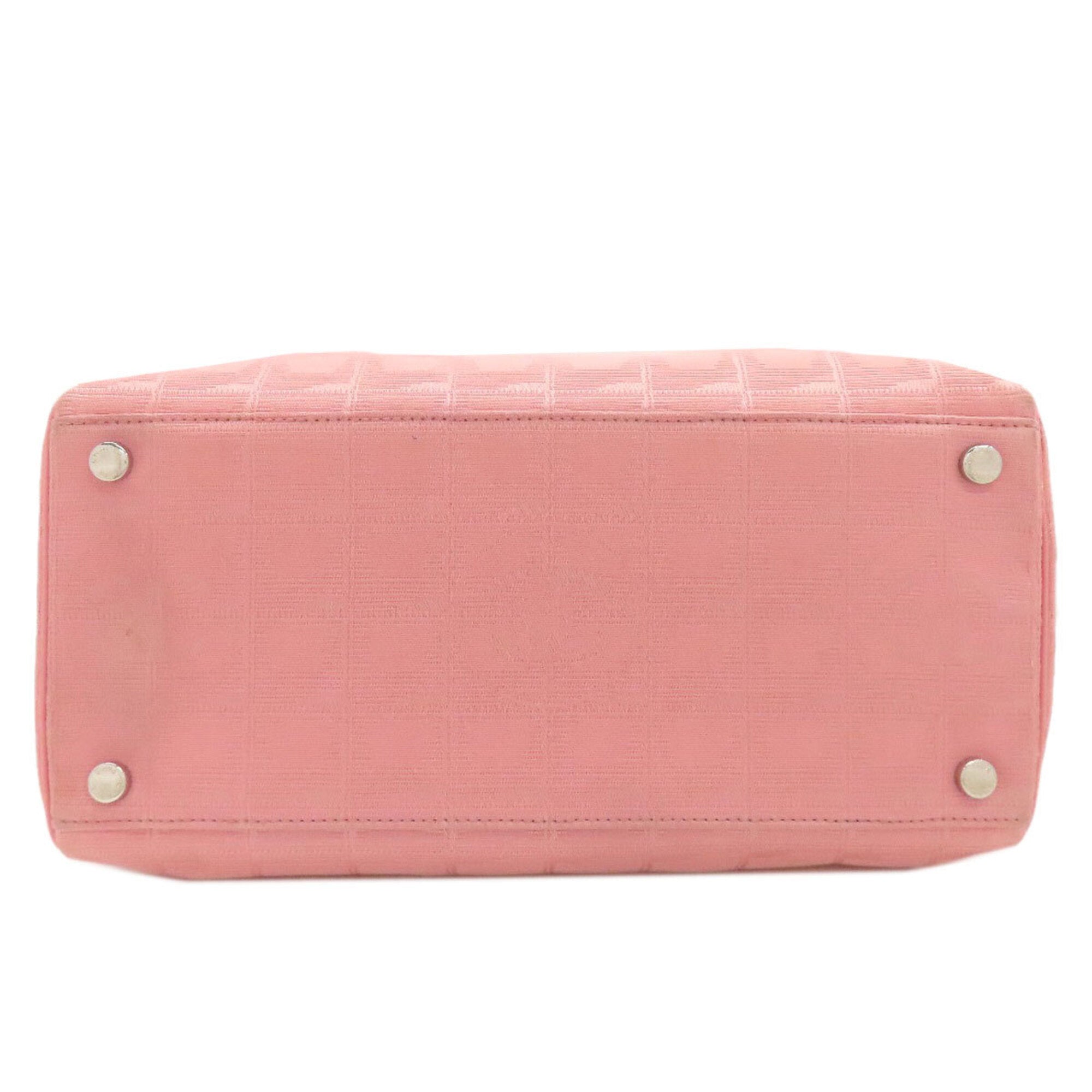 Chanel New Travel Line Pink Nylon Jacquard Handbag (Pre-Owned)