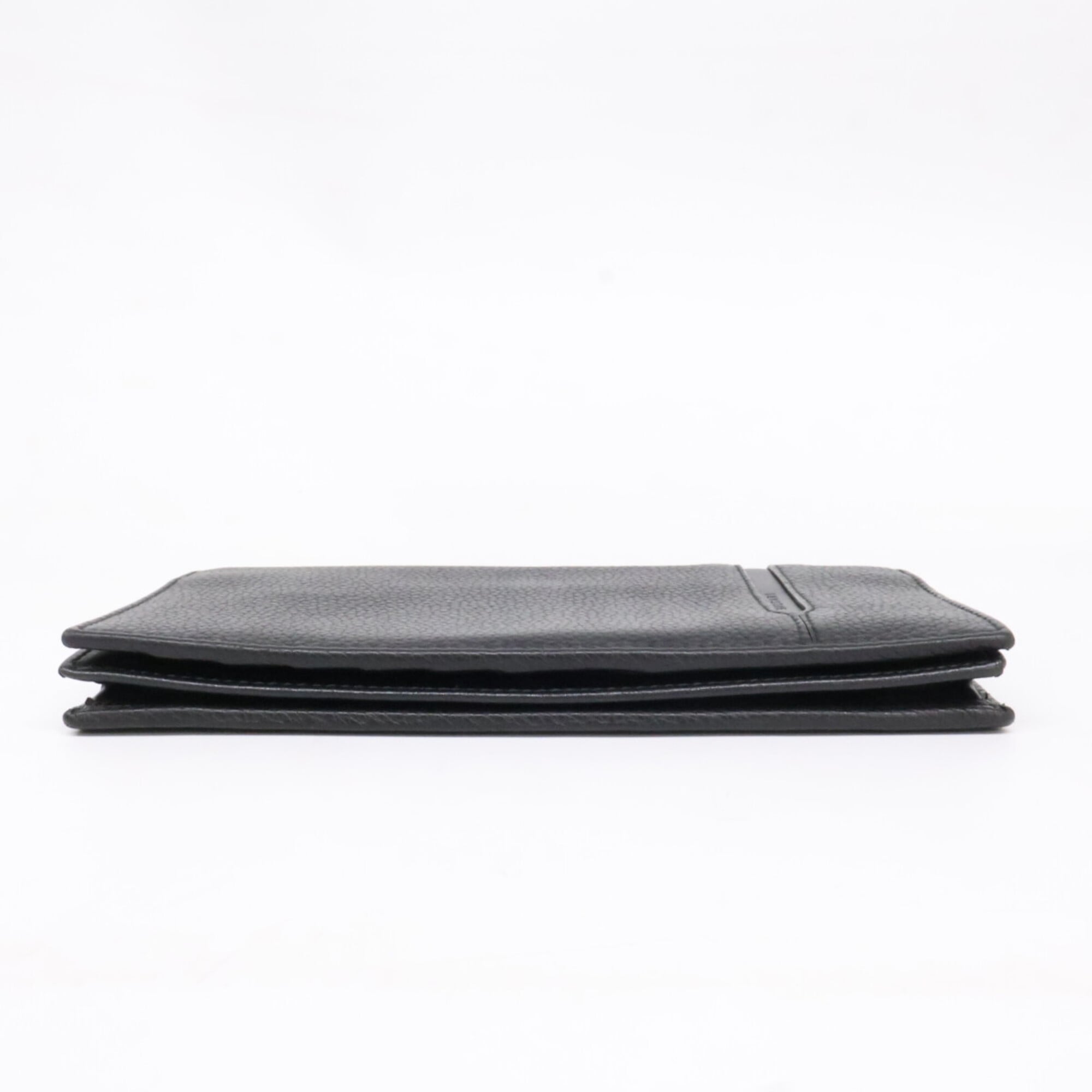 Bvlgari Black Leather Long Wallet (Bi-Fold) (Pre-Owned)