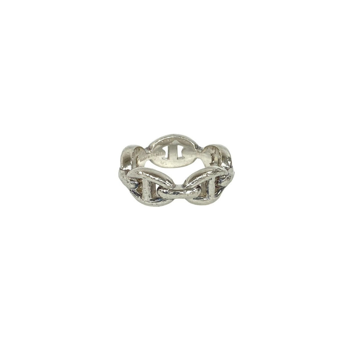 Hermes Silver Silver 925 Band Ring (Pre-Owned)