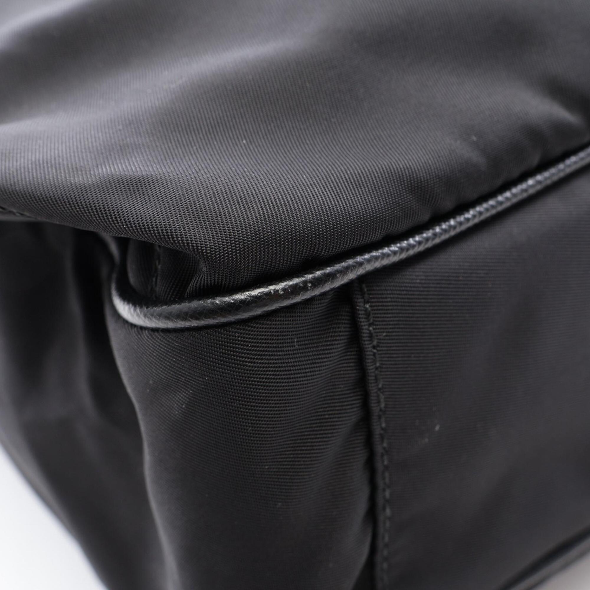 Prada Black Nylon Leather Tote Bag (Pre-Owned)