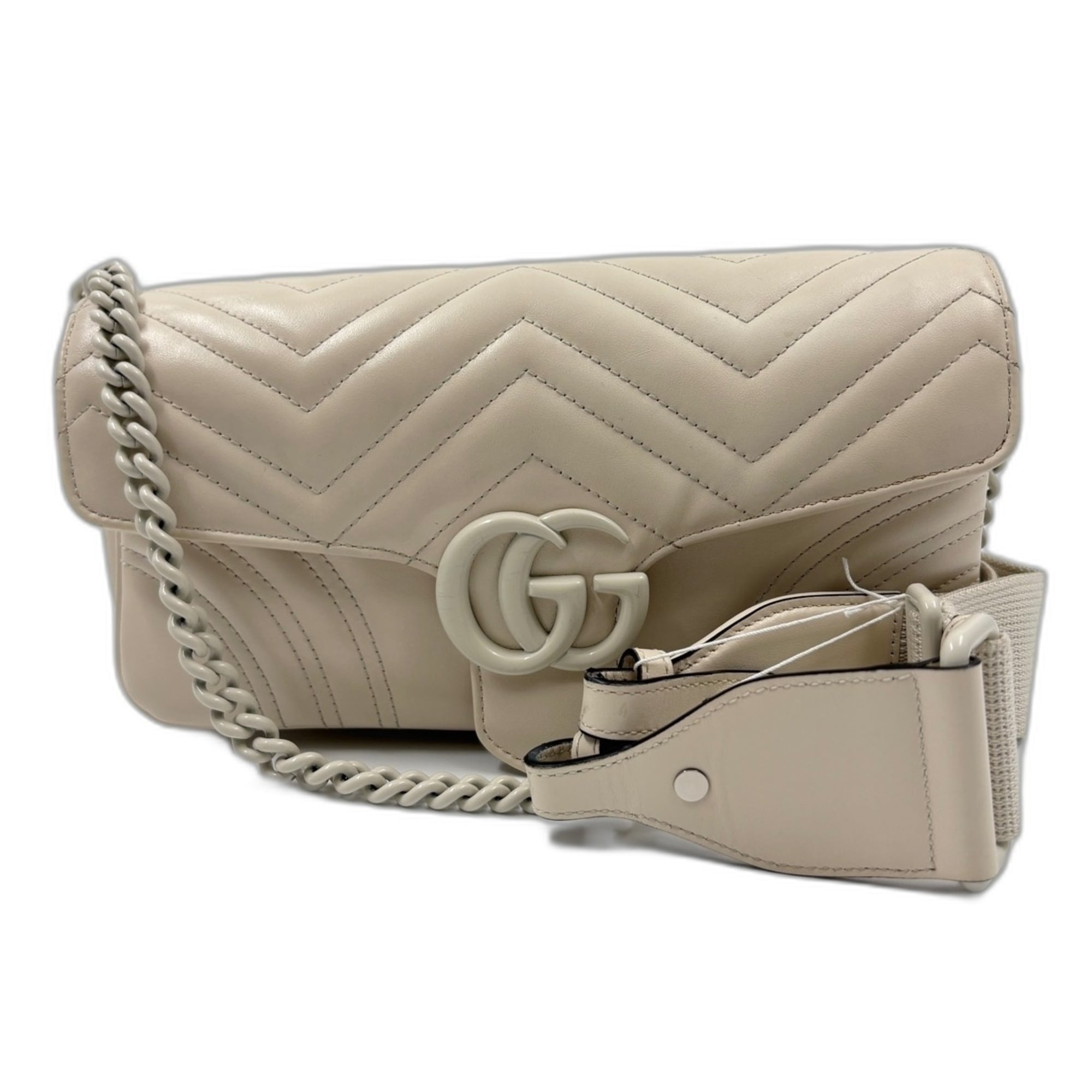 Gucci Gg Marmont Beige Shoulder Bag (Pre-Owned)