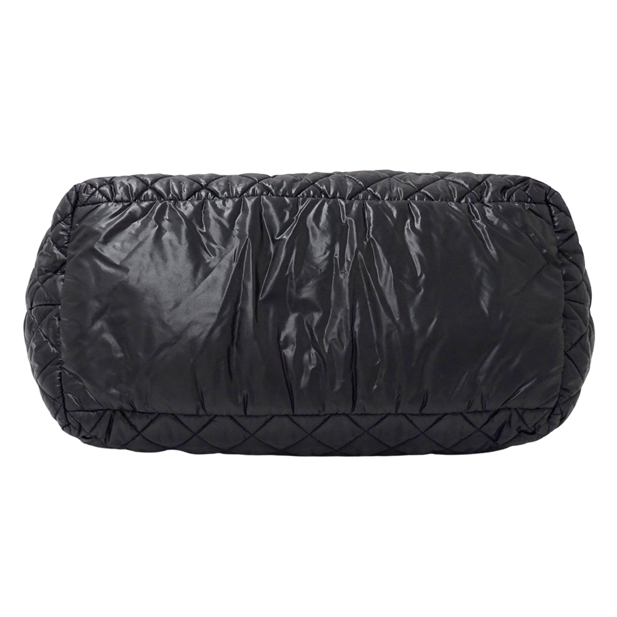 Chanel Black Nylon Handbag Tote Bag (Pre-Owned)