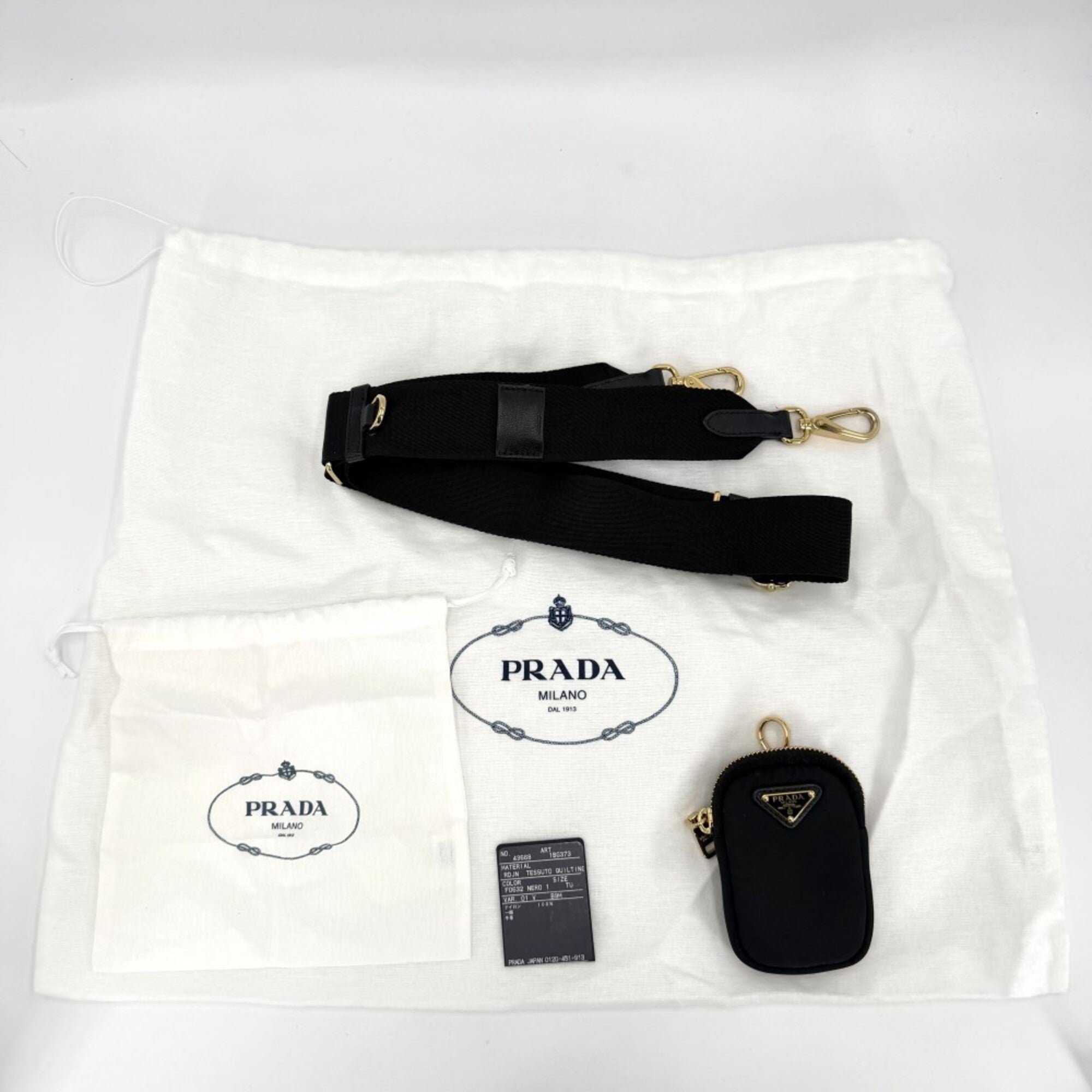Prada Black Nylon Handbag Pouch Shoulder Bag Tote Bag (Pre-Owned)