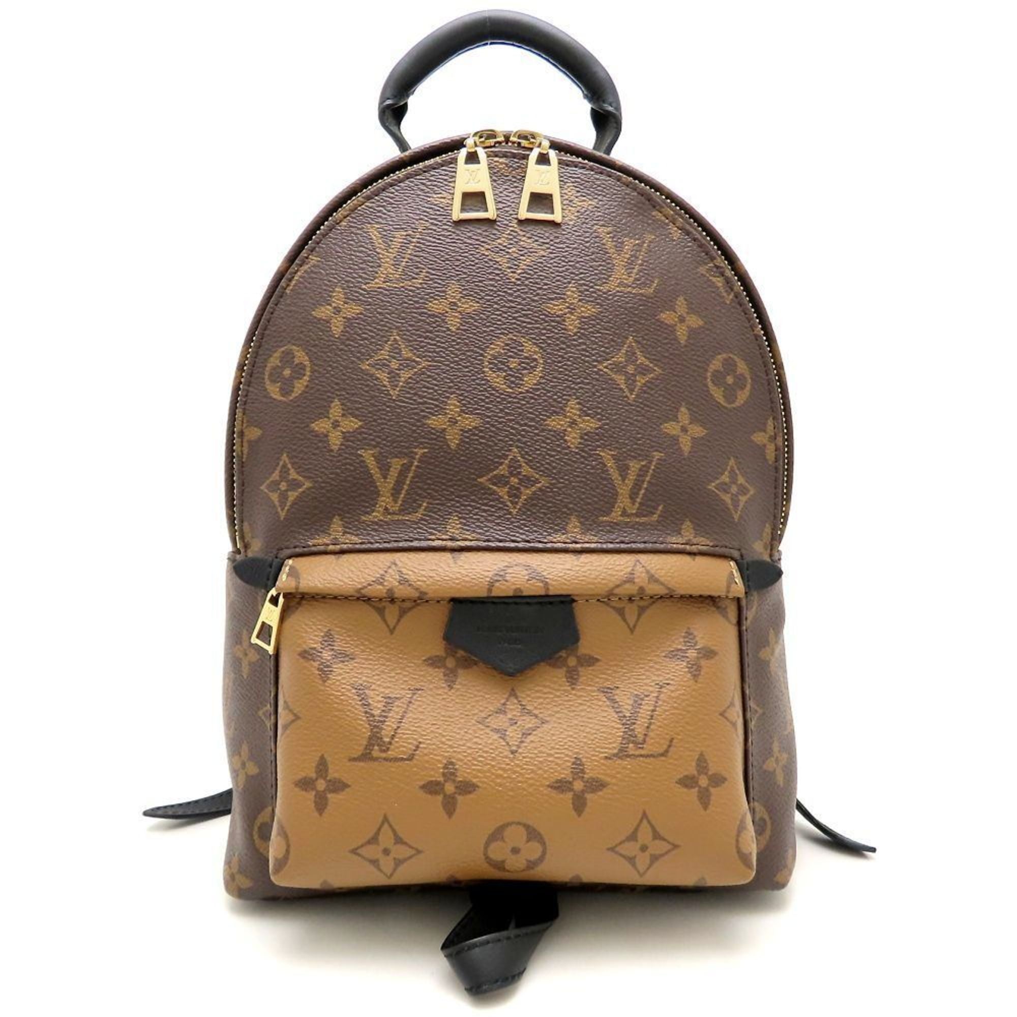 Louis Vuitton Black Brown Canvas Leather Backpack (Pre-Owned)