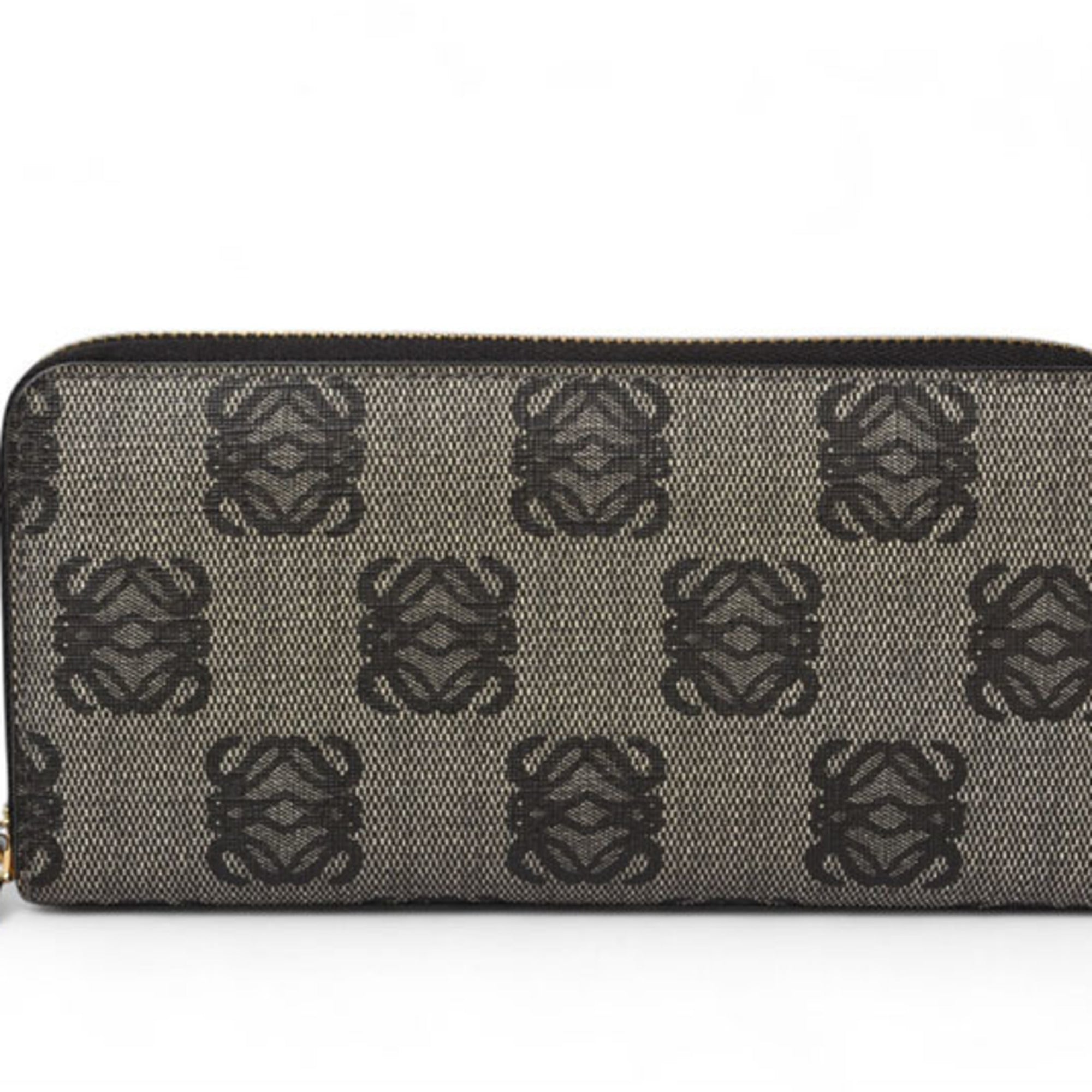 Loewe Black Gray Pvc Long Wallet (Bi-Fold) (Pre-Owned)
