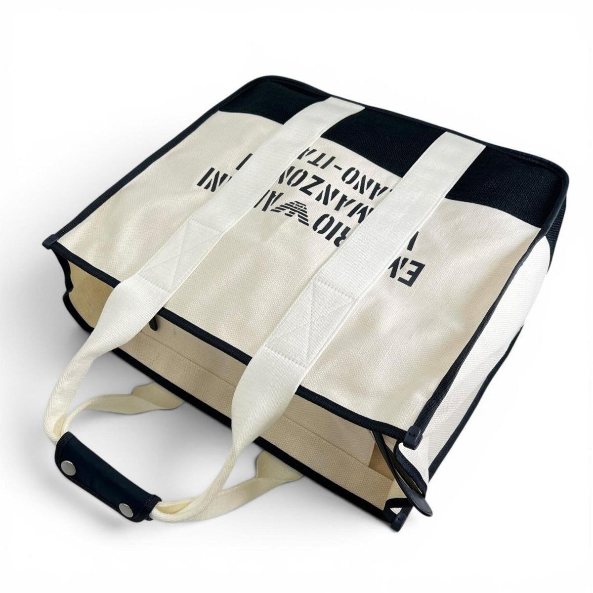 Emporio Armani Black White Pouch Tote Bag (Pre-Owned)