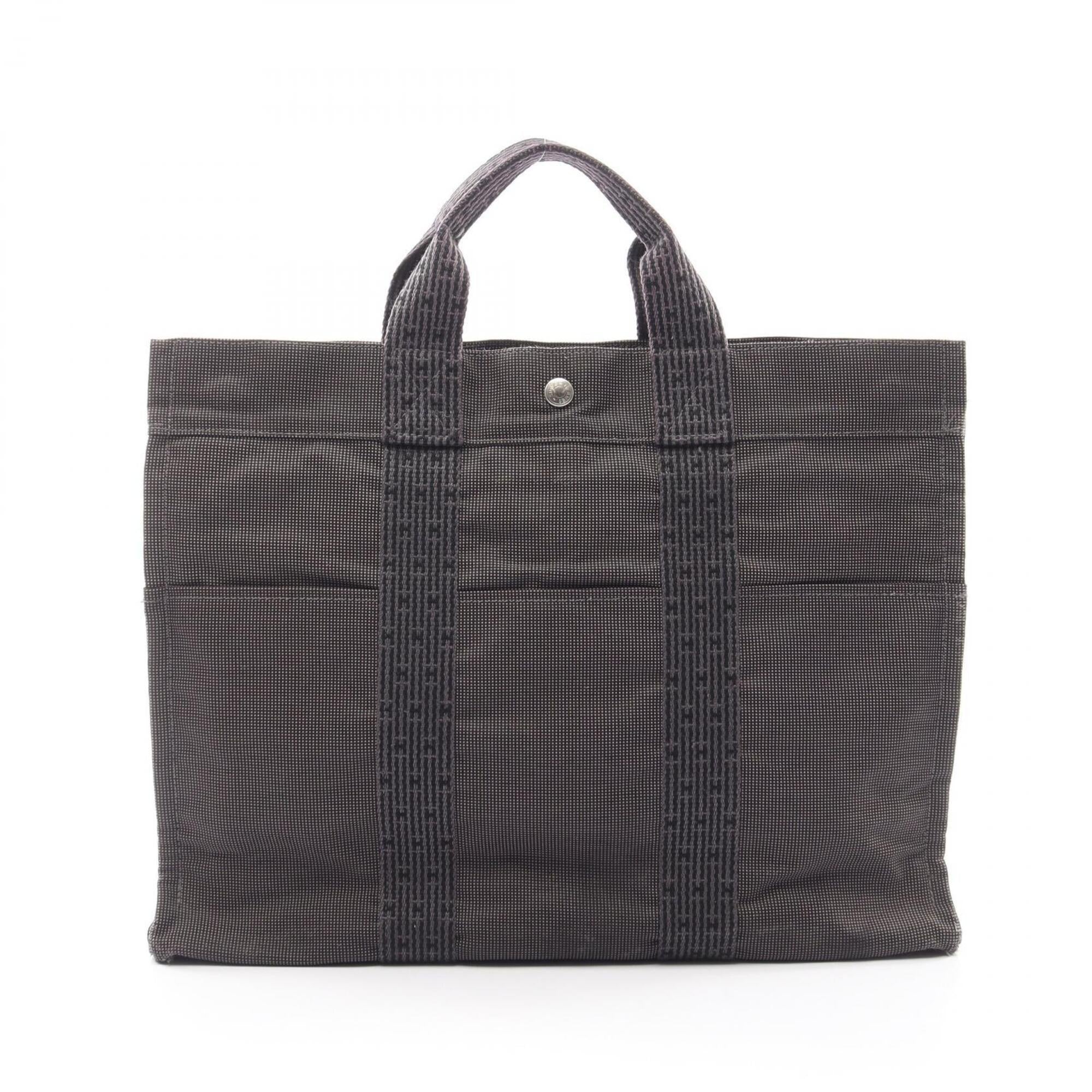 Hermes Gray Nylon Canvas Handbag Tote Bag (Pre-Owned)
