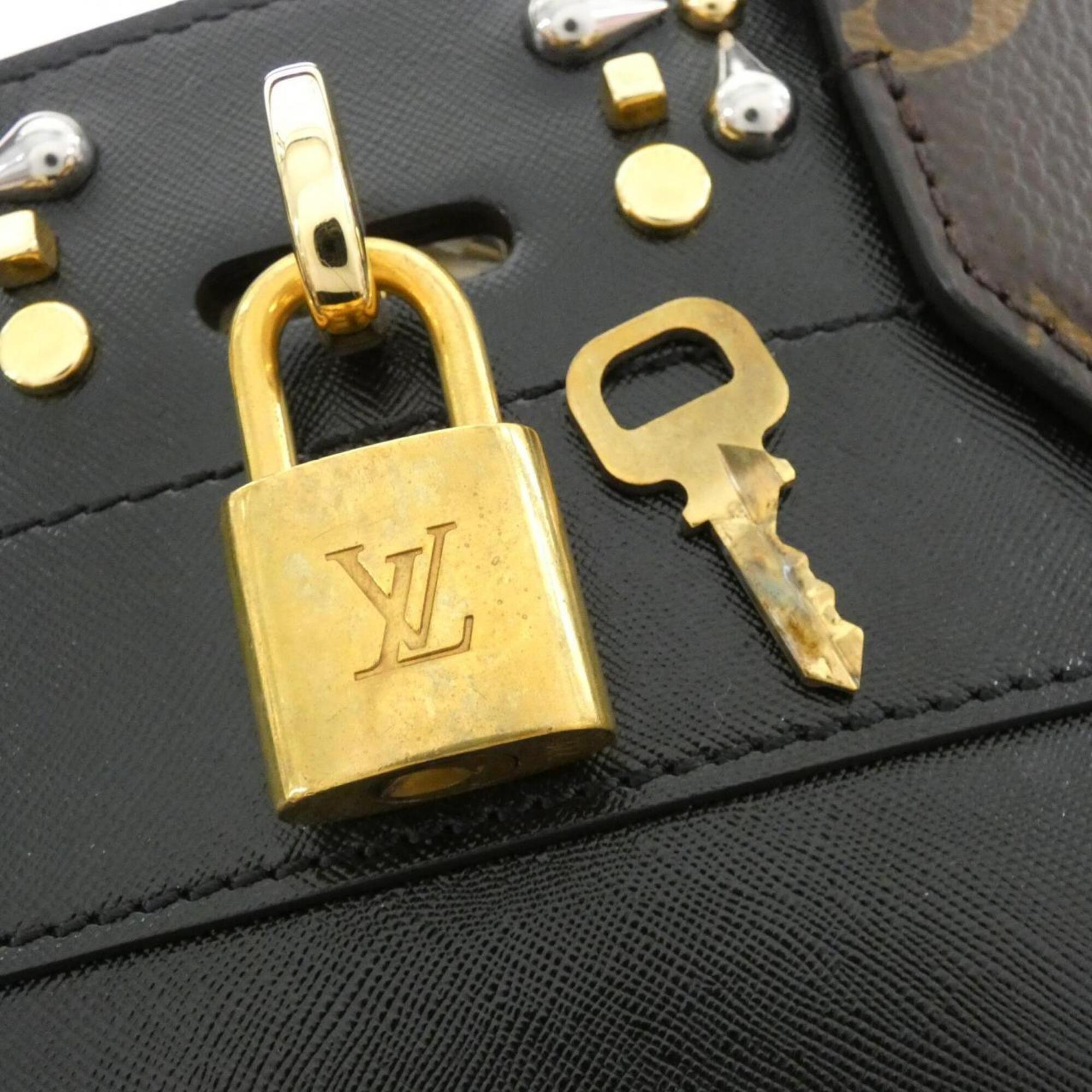 Louis Vuitton Black Leather Handbag (Pre-Owned)
