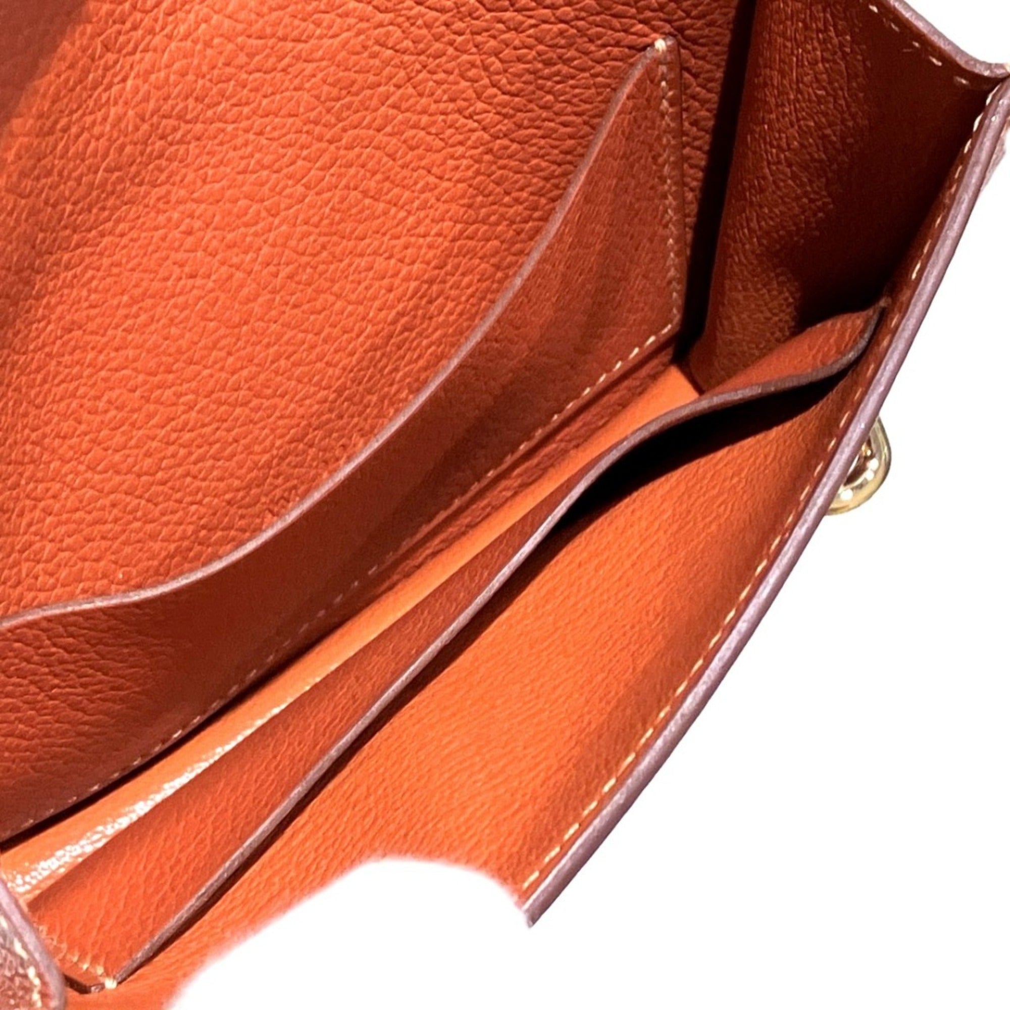 Hermes Potiron Chevre Myzore Leather Wallet (Bi-Fold) (Pre-Owned)