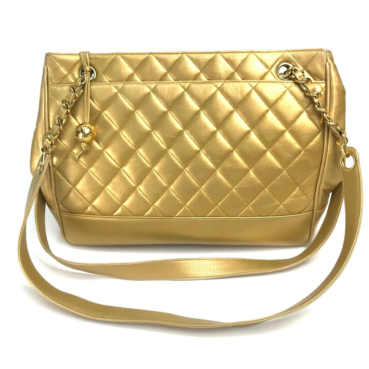 Chanel Gold Leather Shoulder Bag (Pre-Owned)