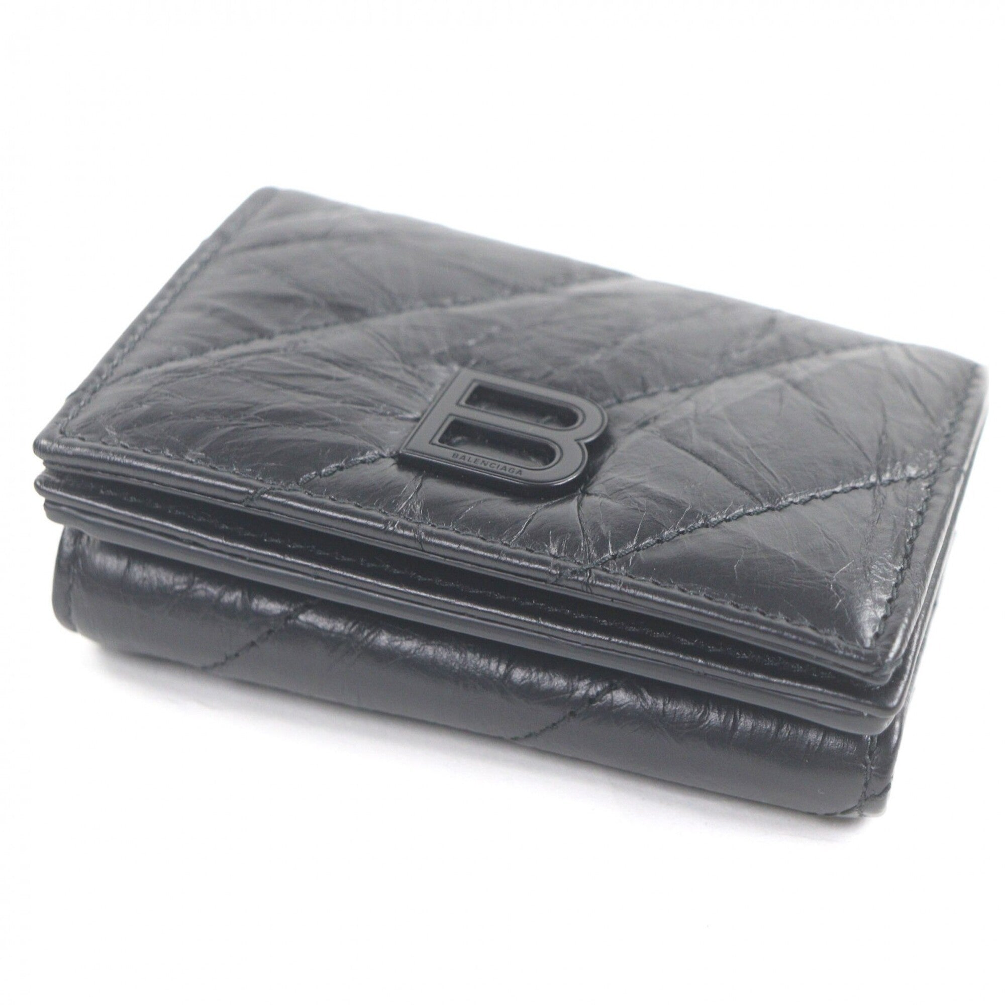Balenciaga Black Leather Wallet (Tri-Fold) (Pre-Owned)