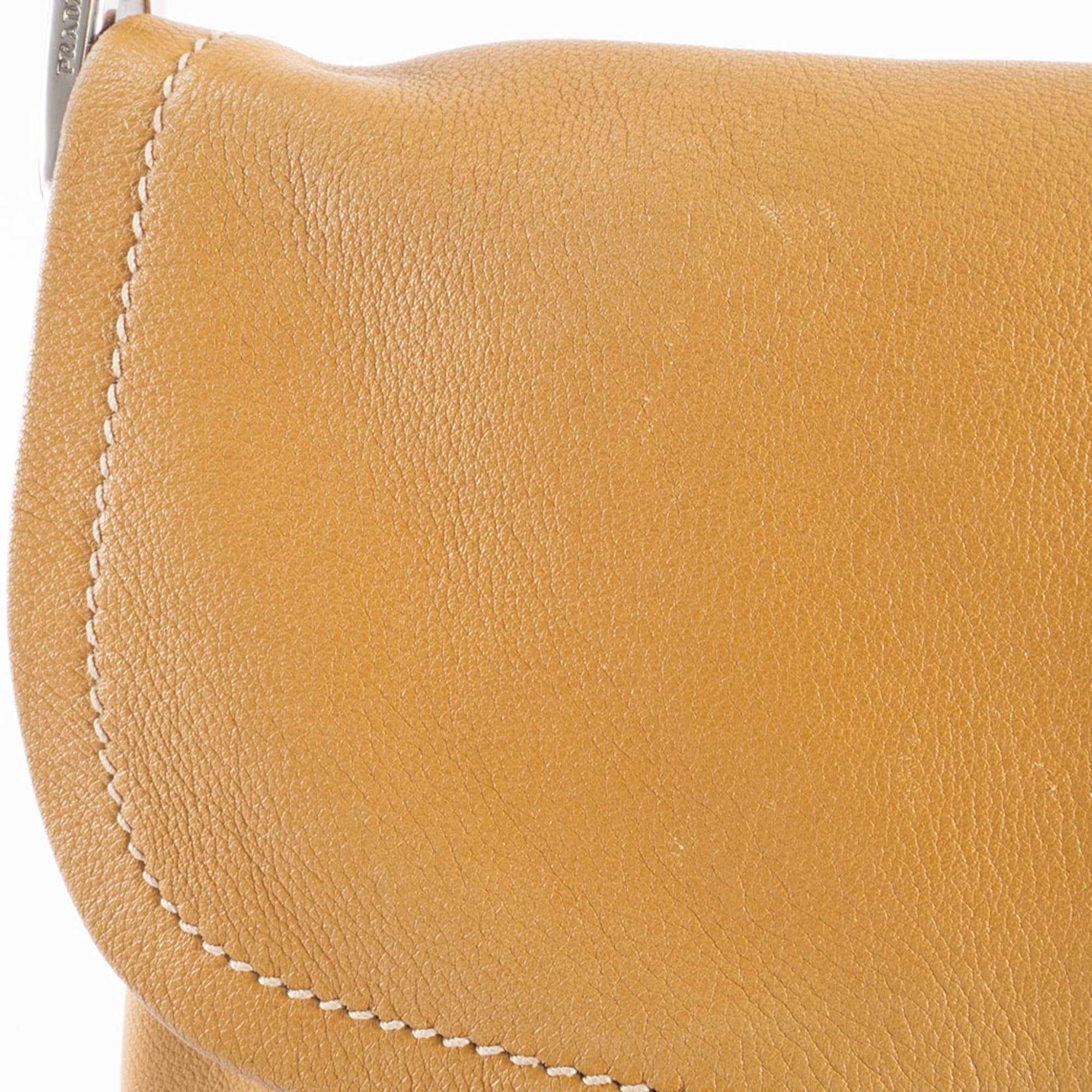 Prada Camel Leather Shoulder Bag (Pre-Owned)