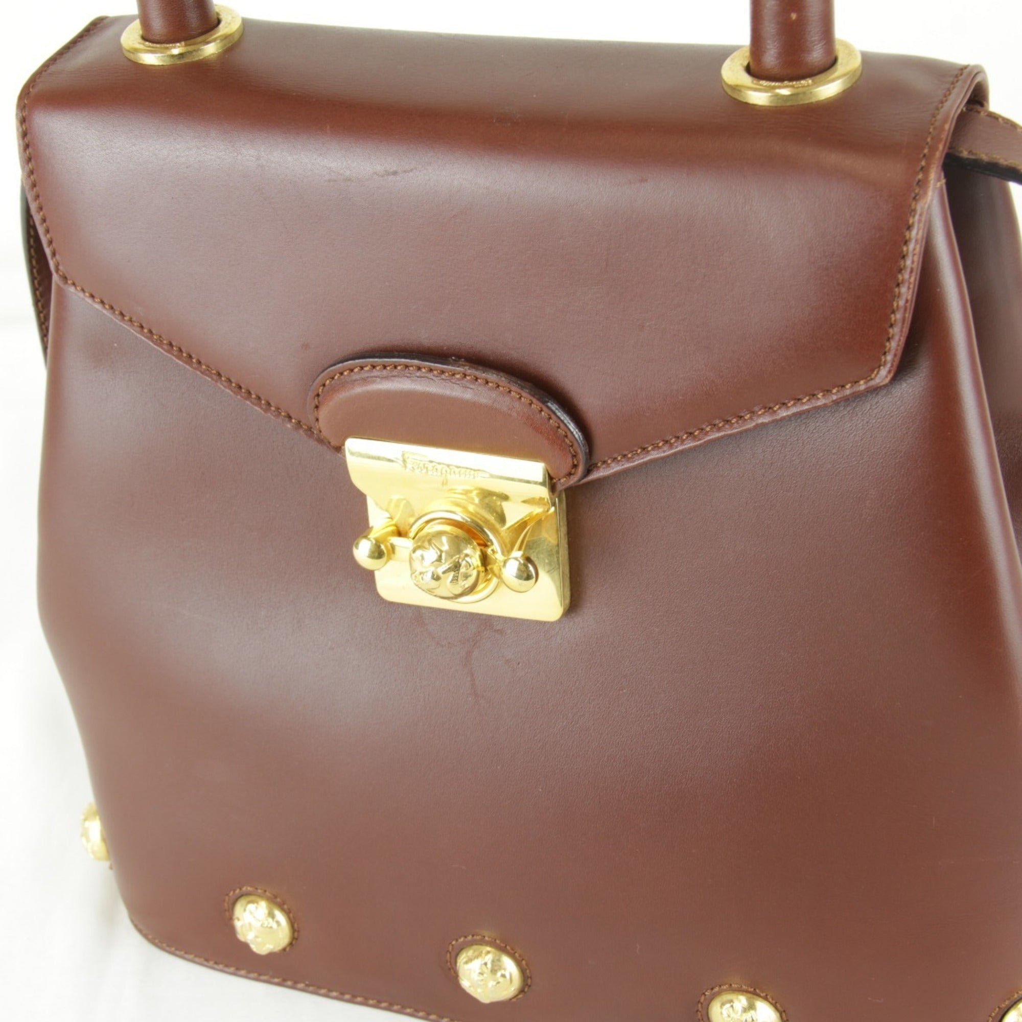 Salvatore Ferragamo Brown Leather Shoulder Bag (Pre-Owned)