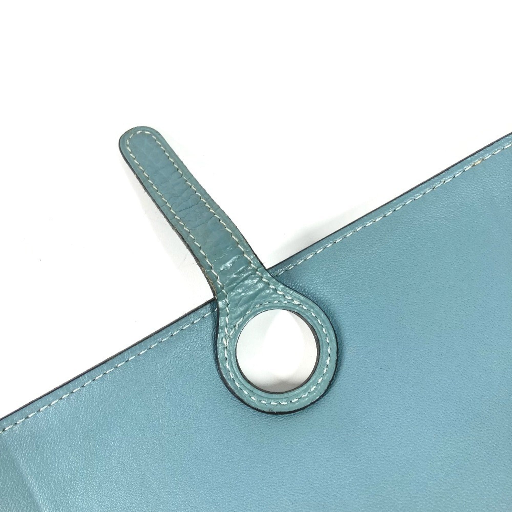Hermes Dogon Duo Blue Togo Leather Long Wallet (Bi-Fold) (Pre-Owned)