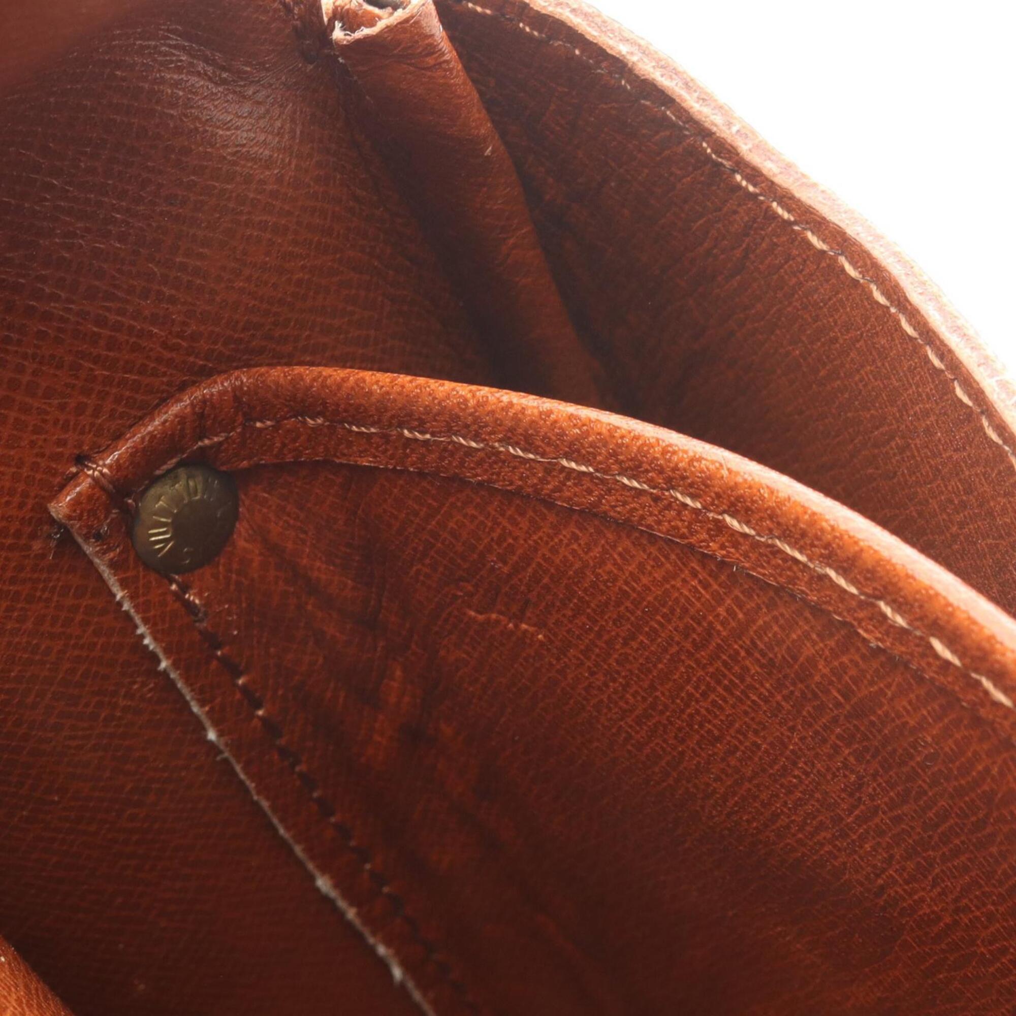 Louis Vuitton Brown Coated Canvas Monogram Leather Handbag Shoulder Bag (Pre-Owned)