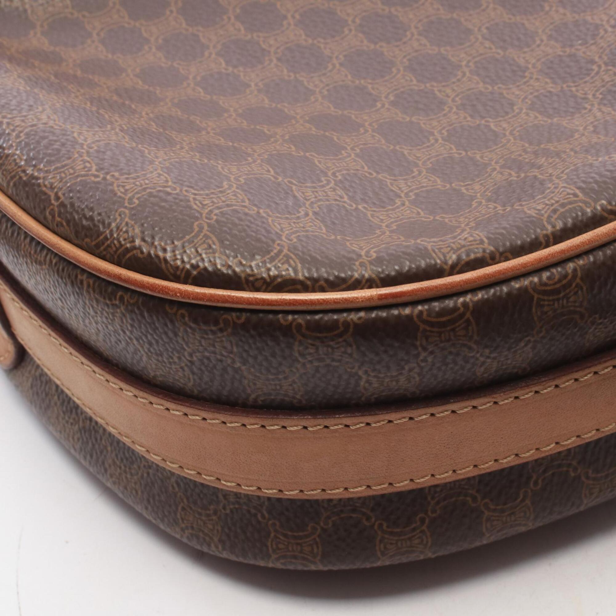 Celine Brown Pvc Coated Canvas Leather Shoulder Bag (Pre-Owned)