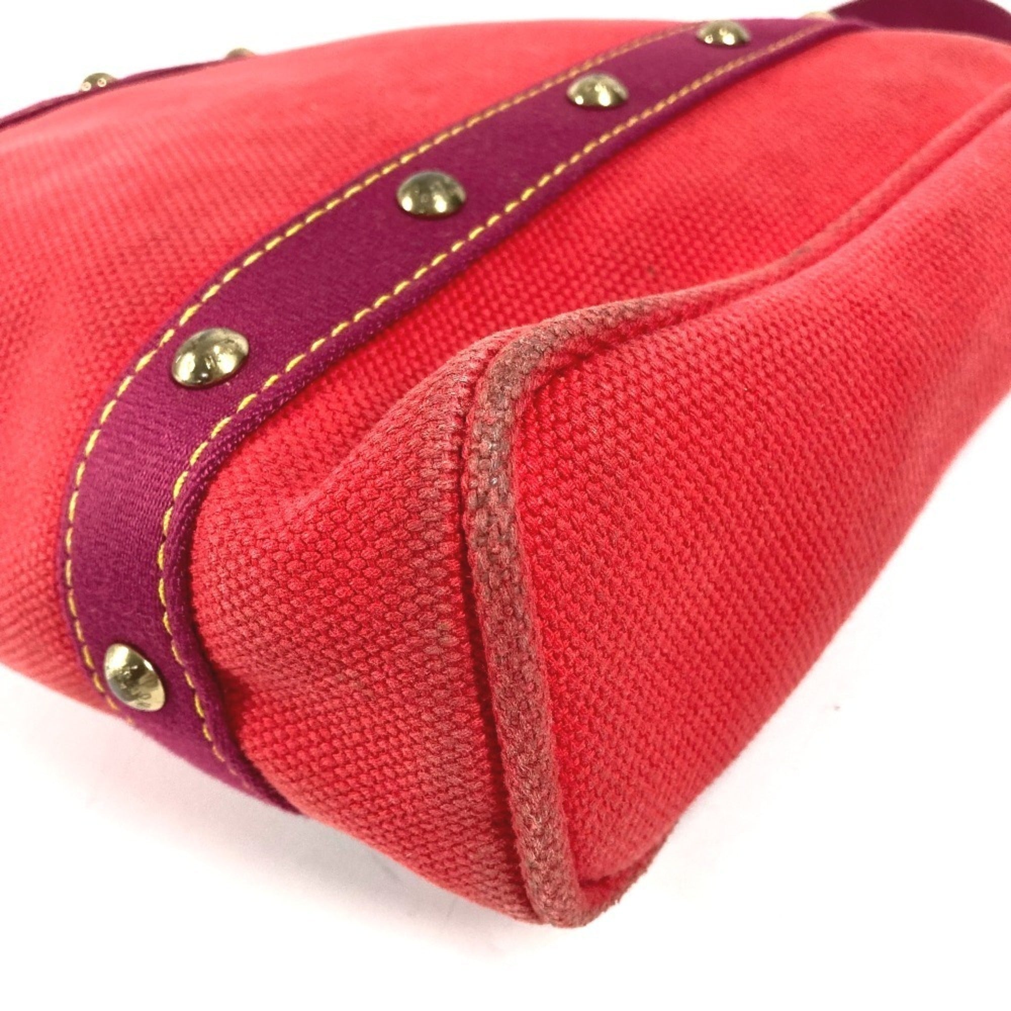 Louis Vuitton Red Color Cotton Tote Bag (Pre-Owned)