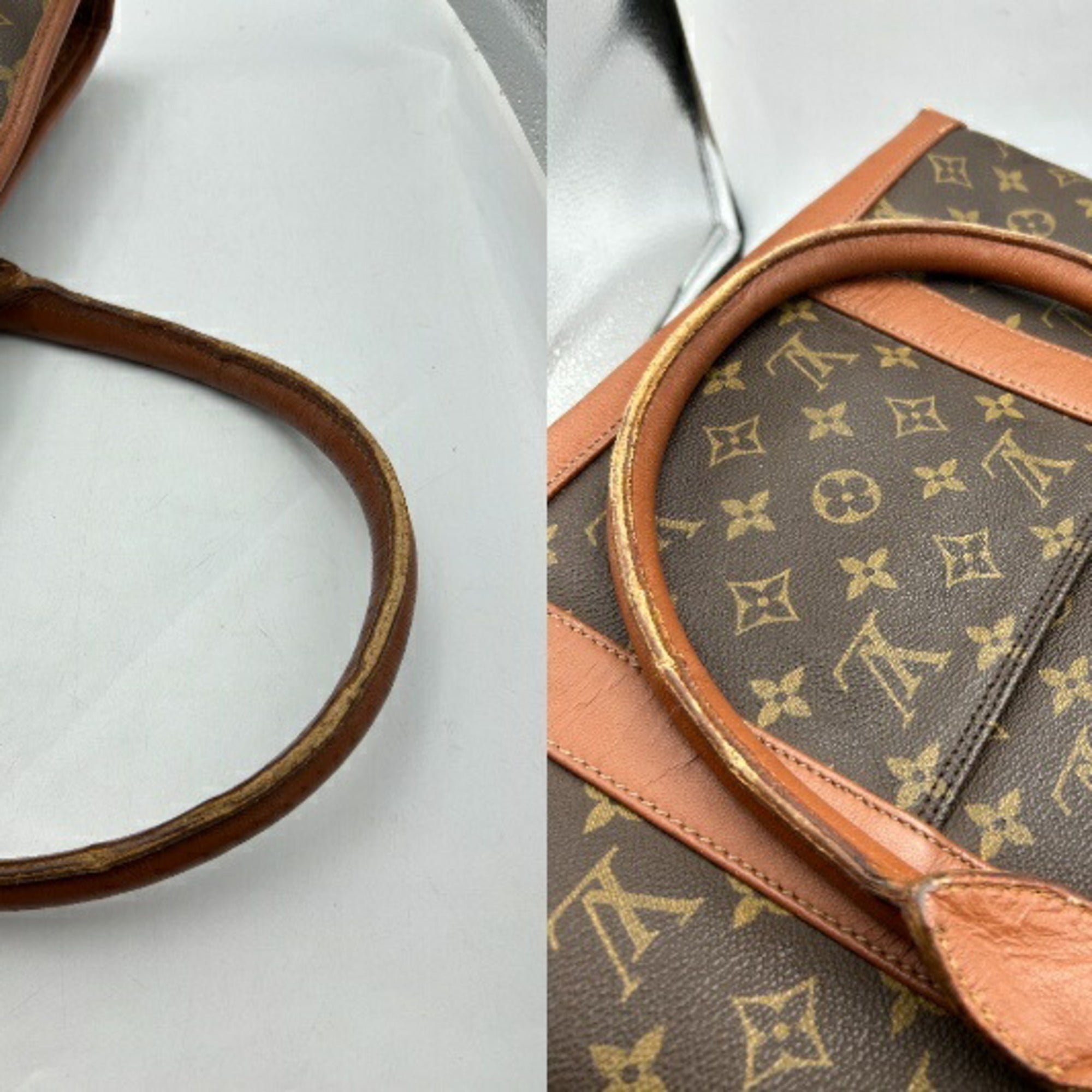 Louis Vuitton Monogram Brown Leather Tote Bag (Pre-Owned)