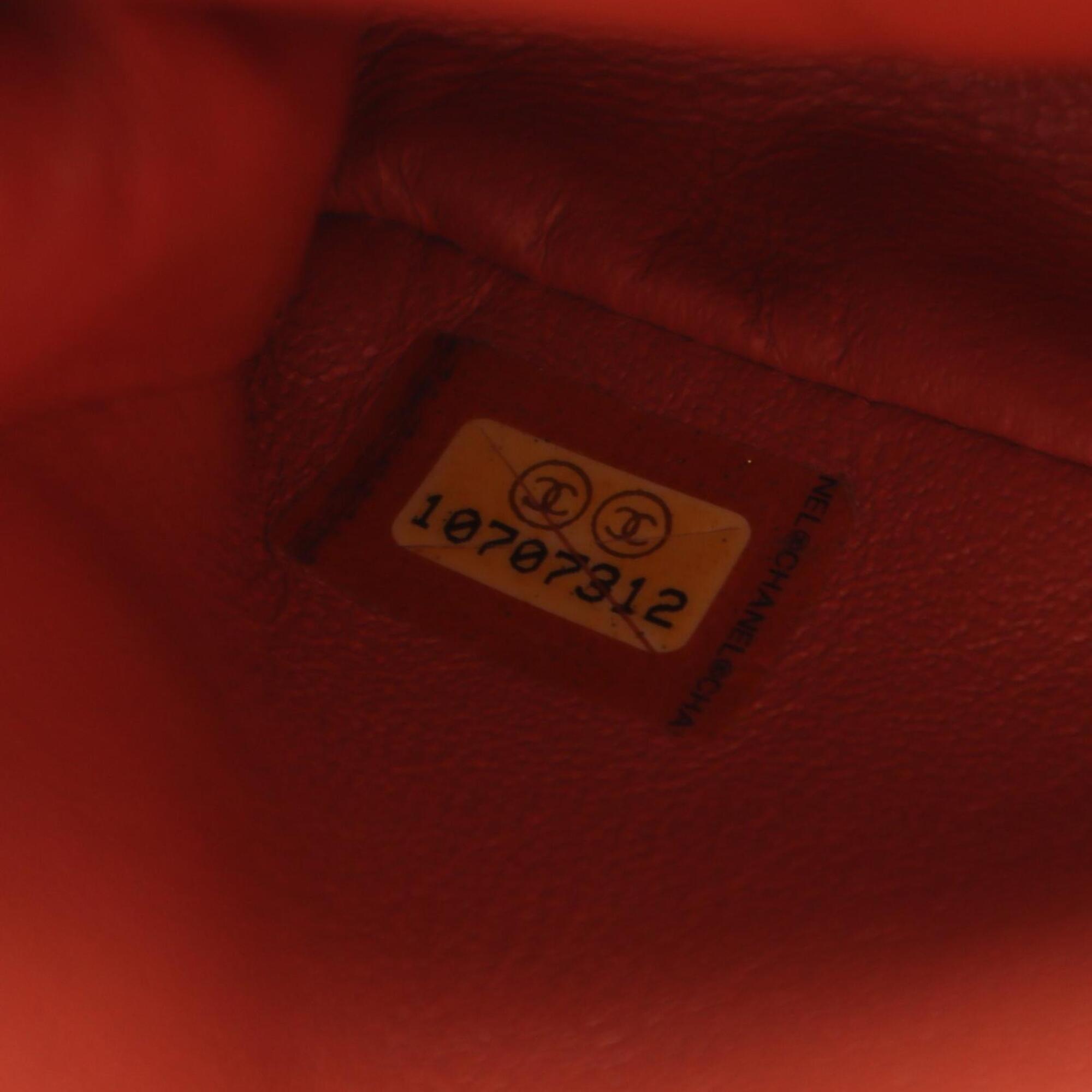 Chanel Orange Grained Calfskin Handbag Shoulder Bag (Pre-Owned)