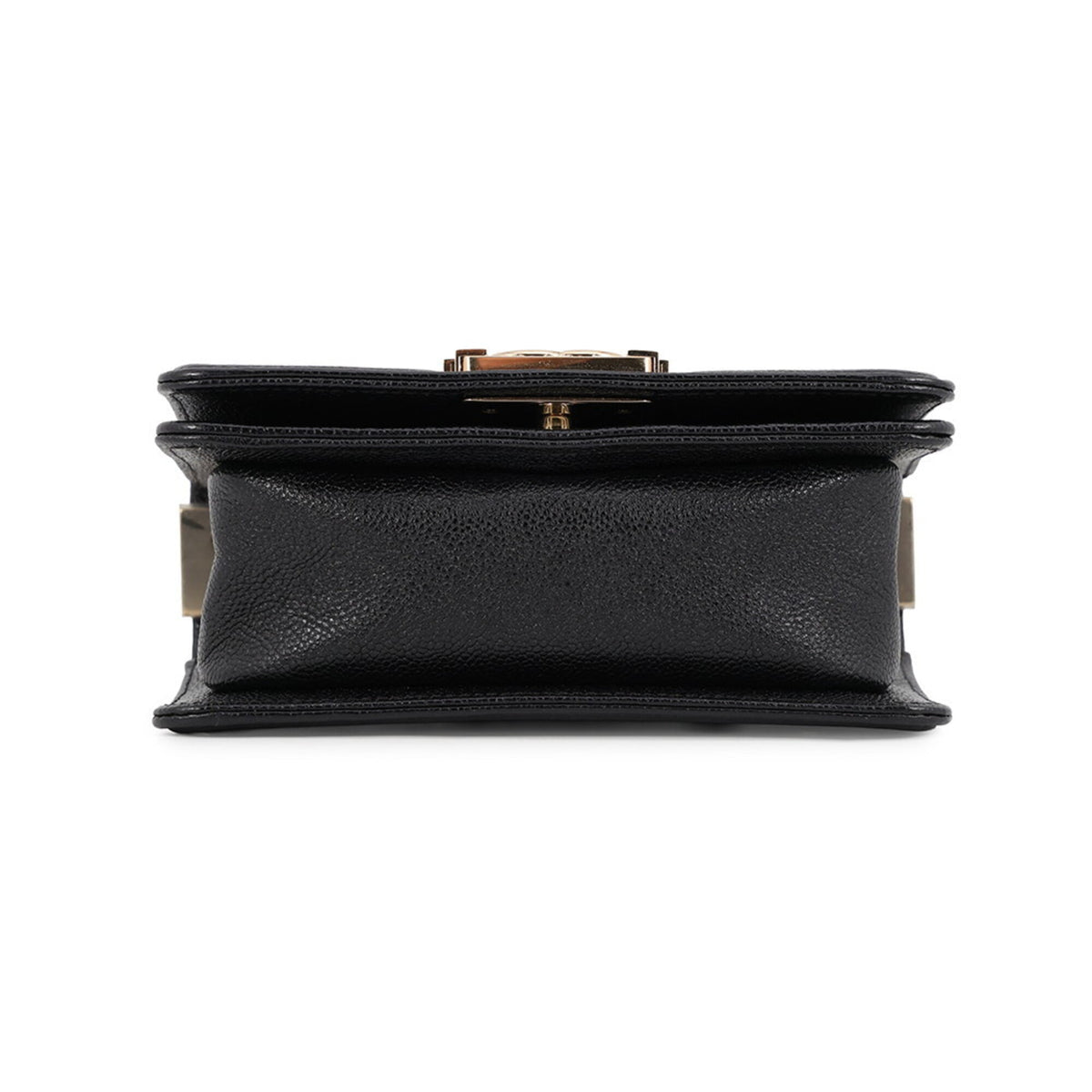 Chanel Boy Chanel Black Grained Calfskin Handbag Shoulder Bag (Pre-Owned)
