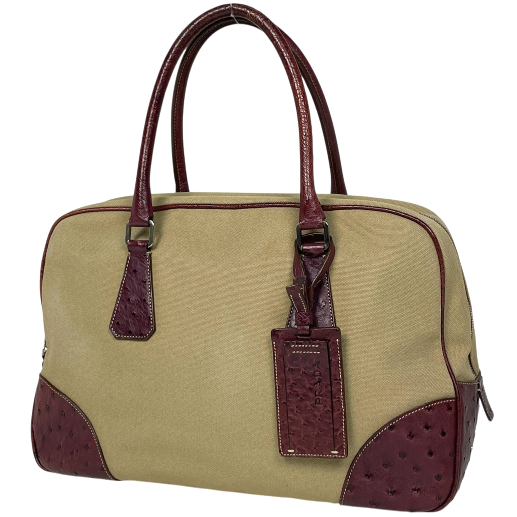 Prada Brown Canvas Handbag (Pre-Owned)