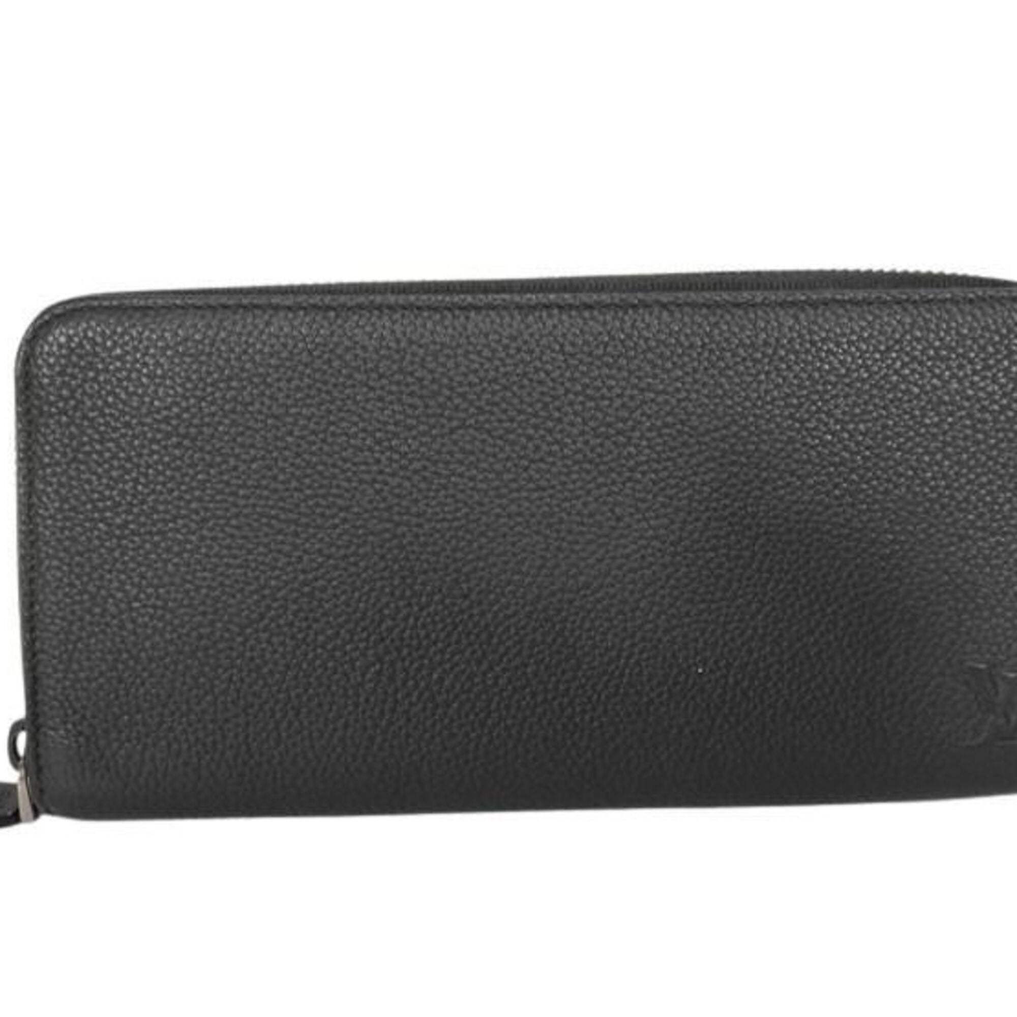 Louis Vuitton Black Leather Long Wallet (Bi-Fold) (Pre-Owned)