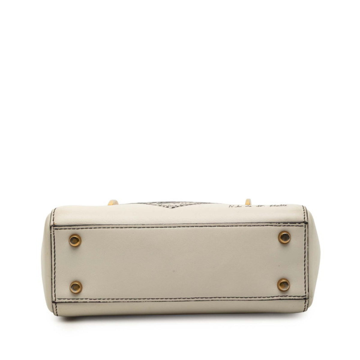 Christian Dior Off-White Leather Handbag Shoulder Bag (Pre-Owned)