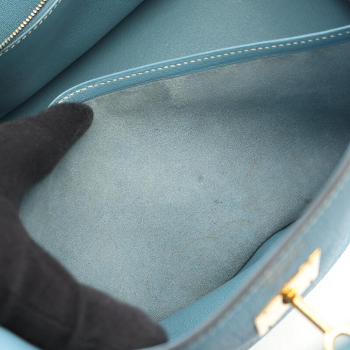 Hermes Blue Togo Leather Handbag (Pre-Owned)